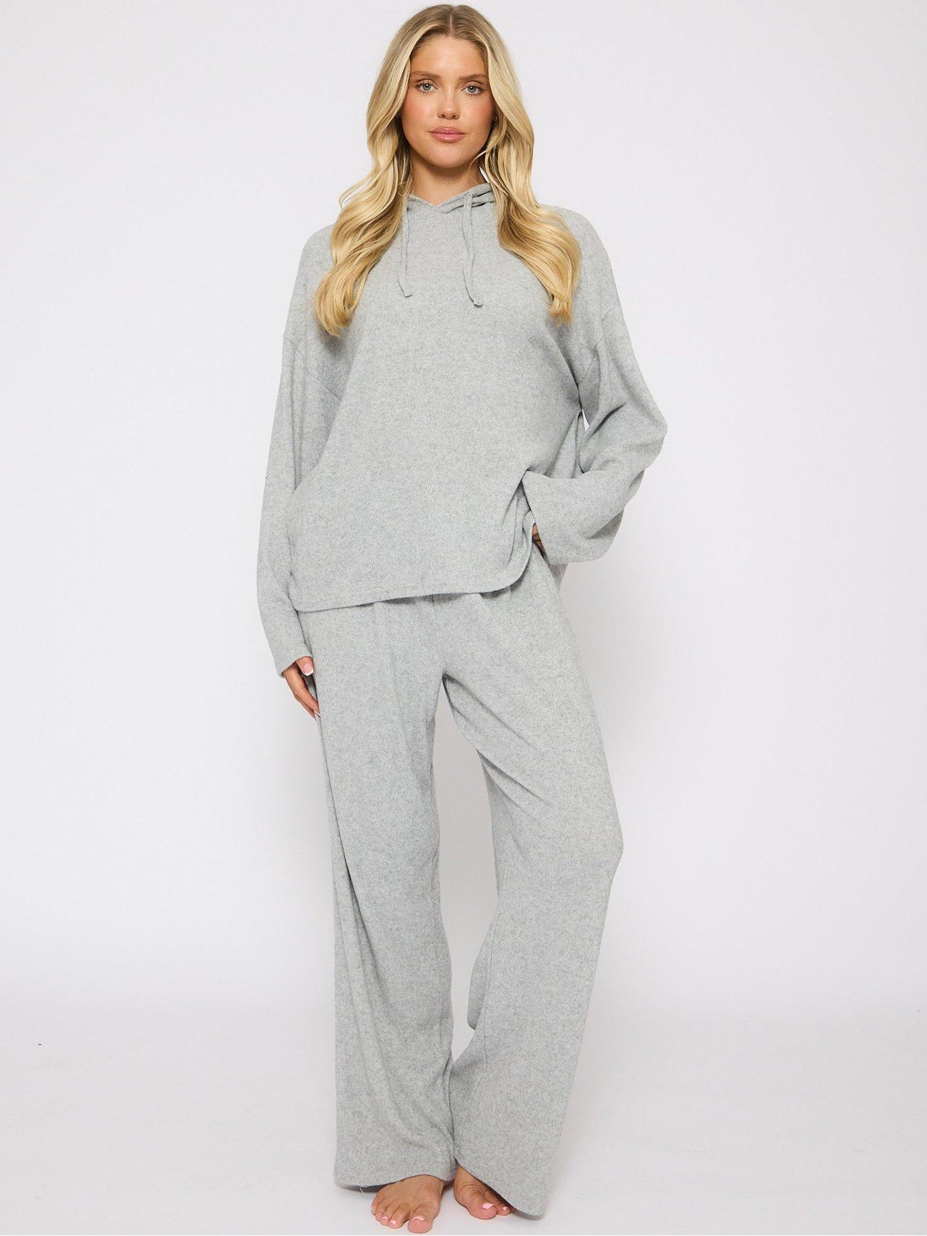 loungeable-soft-knit-hoodie-and-trouser-lounge-set-greyfront