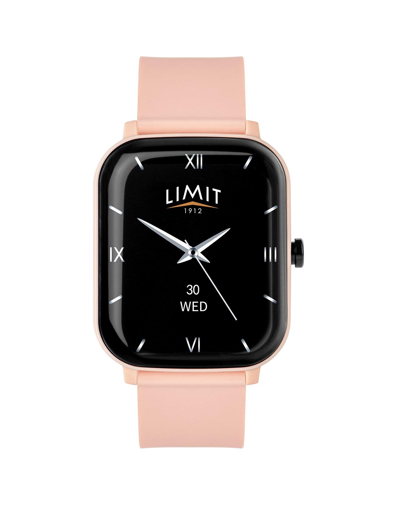 undefined Limit 37mm Unisex Rectangular Pink Smart Watch with Pink Strap