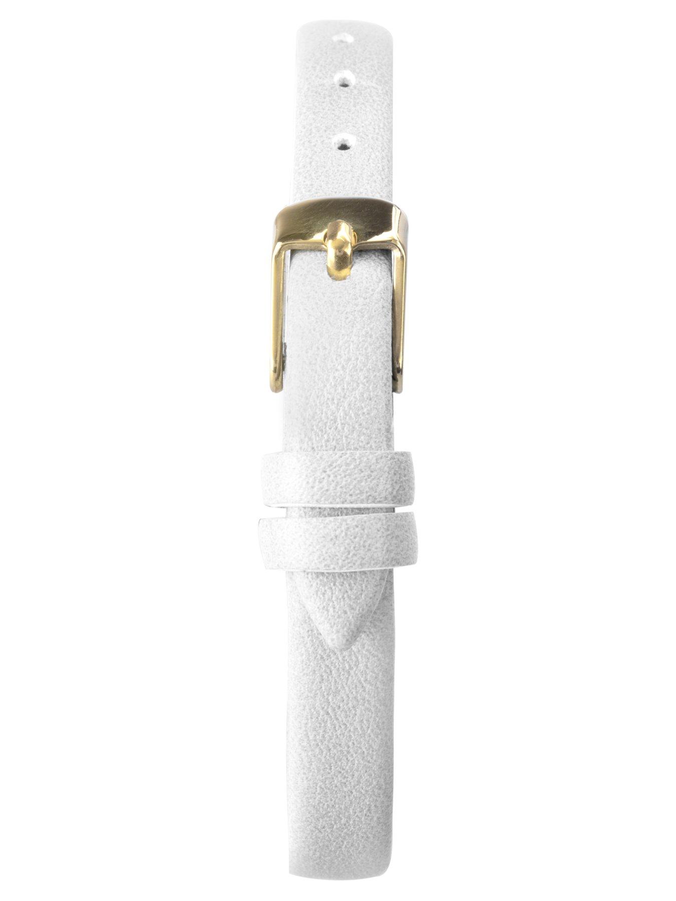 Limit Limit 22mm Womens Octagonal Gold Analogue Watch with White Strap ...