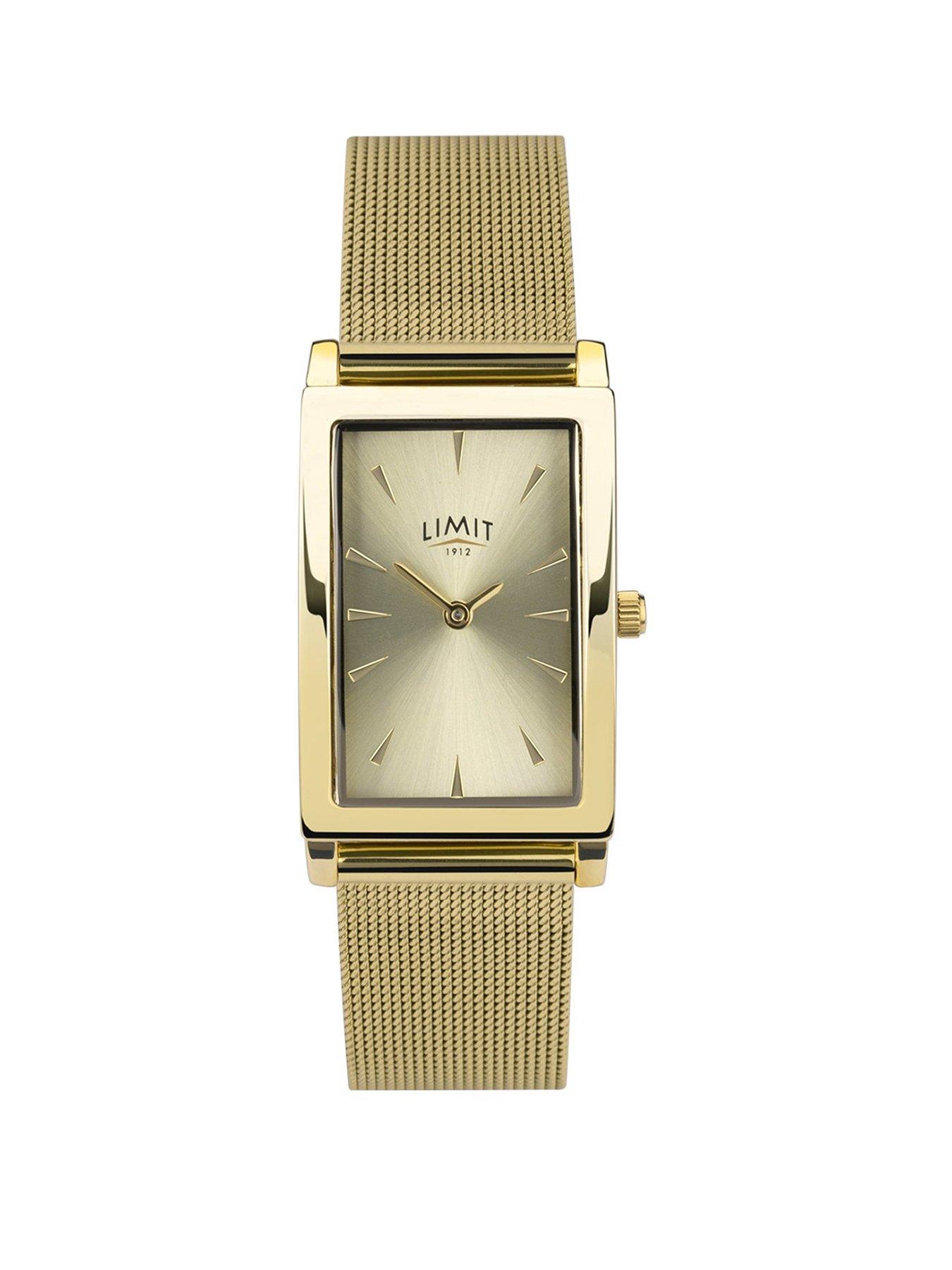 limit-23mm-womens-rectangular-gold-analogue-watch-with-gold-mesh-strap