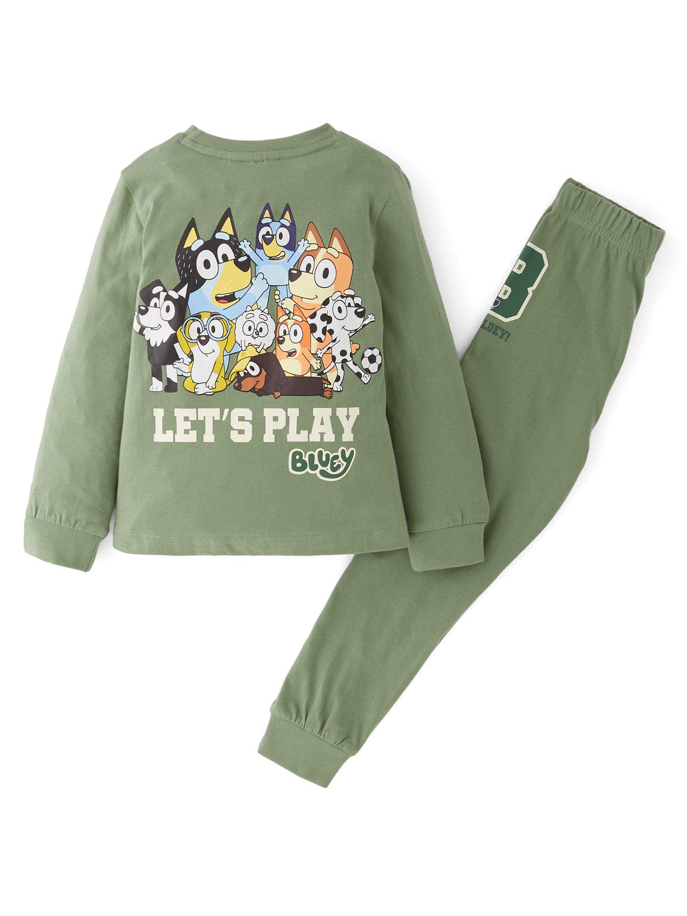 Bluey Bluey Back Print Long Sleeve Pyjama Set - Green