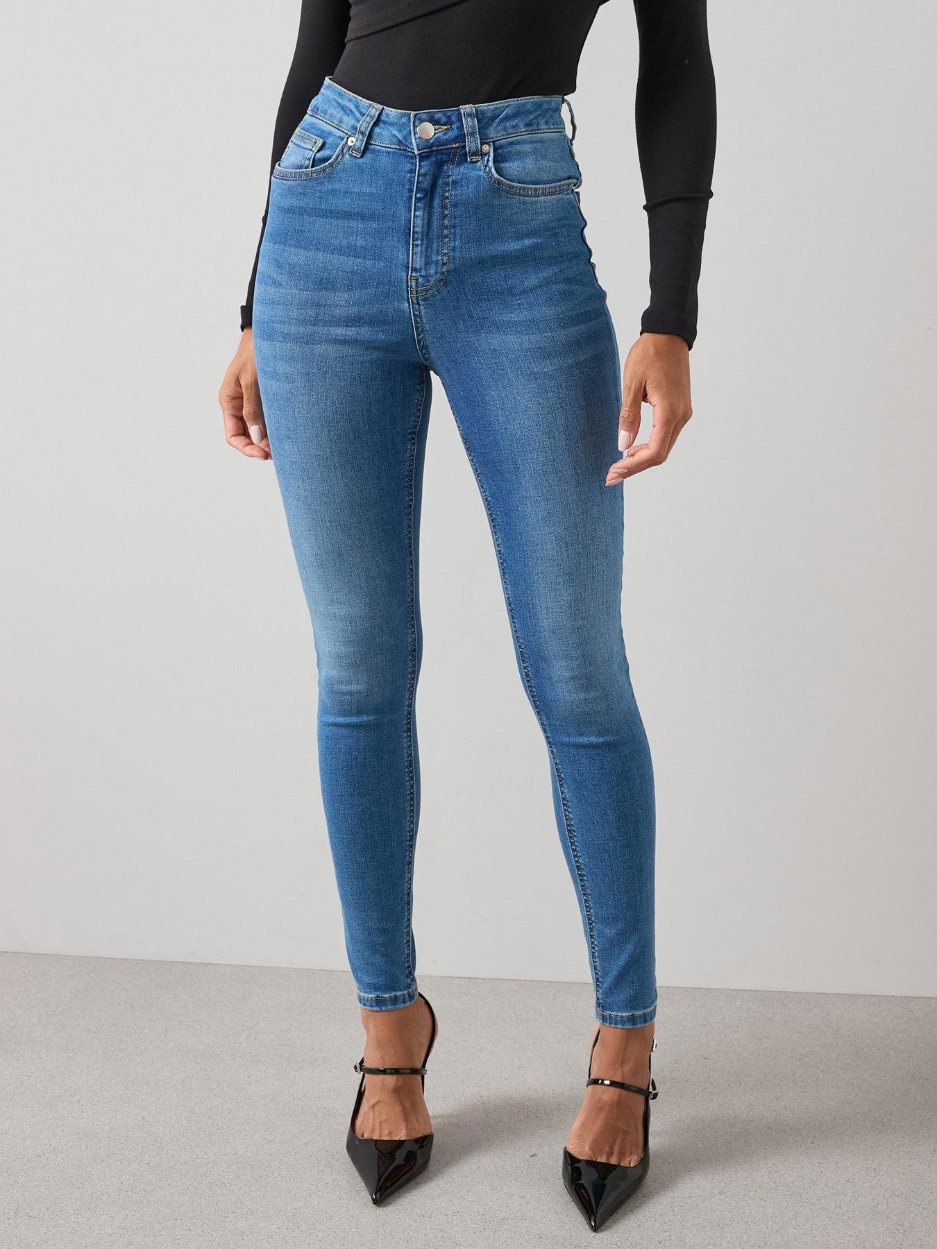 V by Very High Waist Authentic Skinny Jeans - Mid Wash