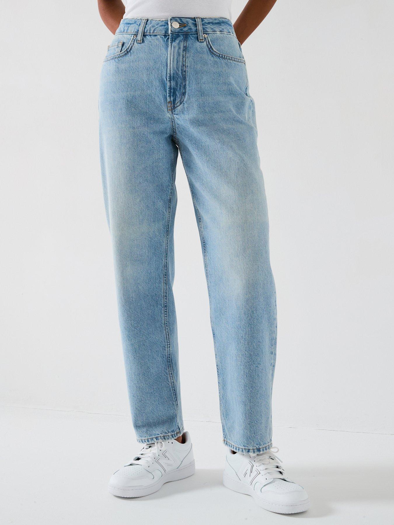 V by Very High Waist Boyfriend Jeans - Light Wash
