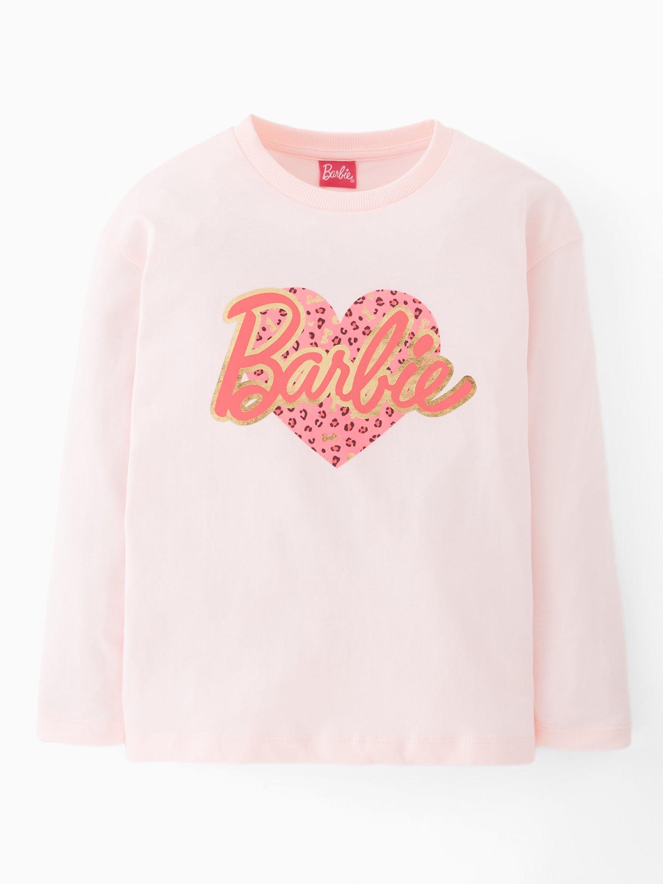 Barbie Barbie Leopard Heart Long Sleeve T-Shirt - Cream