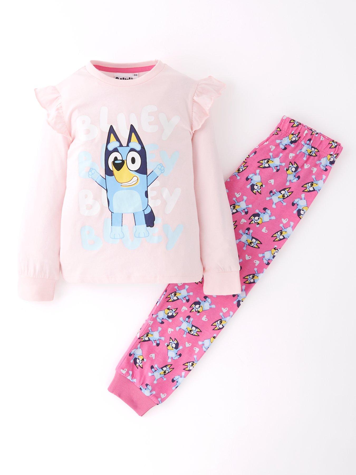 Bluey Bluey Frill Long Sleeve Pyjama Set - Pink