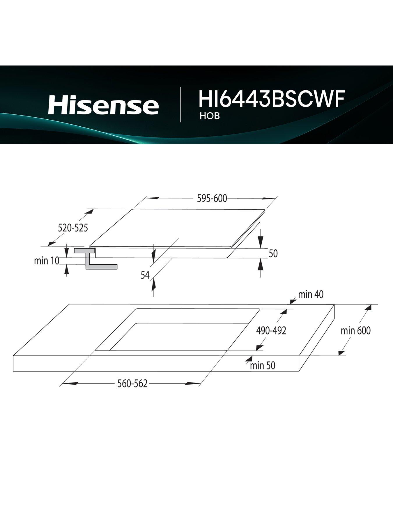 Image 5 of 8 of Hisense Hisense Hi8 HI6443BSCWF 60cm Induction Hob with Area Flex - Black