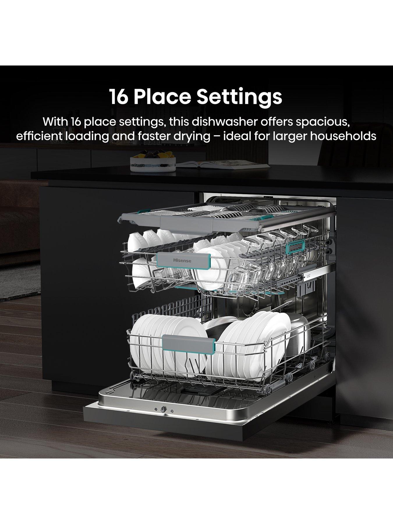 Image 3 of 7 of Hisense HS663A90BXUK Full Size 16-Place A Rated Freestanding Dishwasher&nbsp; - Black Inox&nbsp;