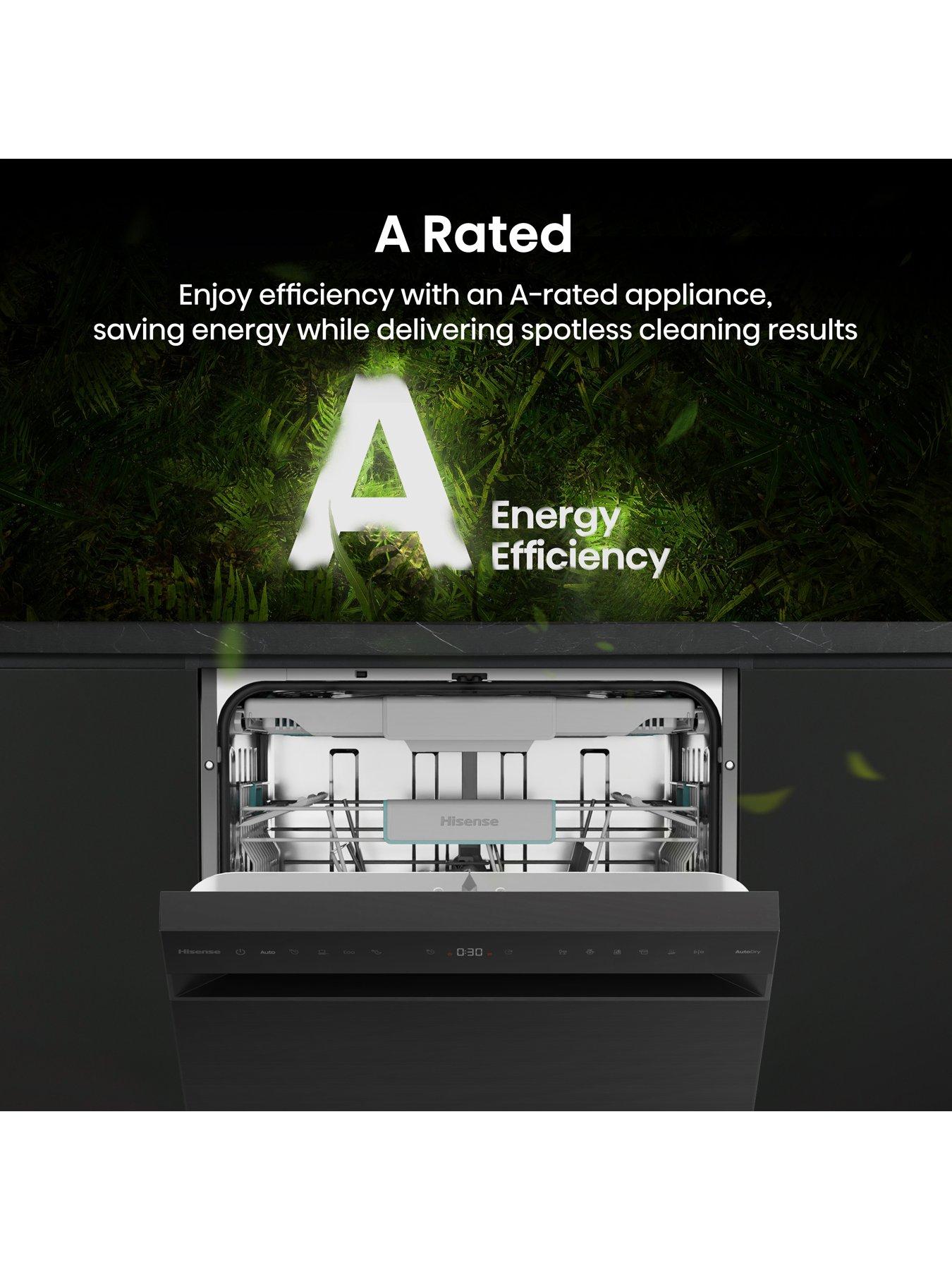 Image 4 of 7 of Hisense HS663A90BXUK Full Size 16-Place A Rated Freestanding Dishwasher&nbsp; - Black Inox&nbsp;