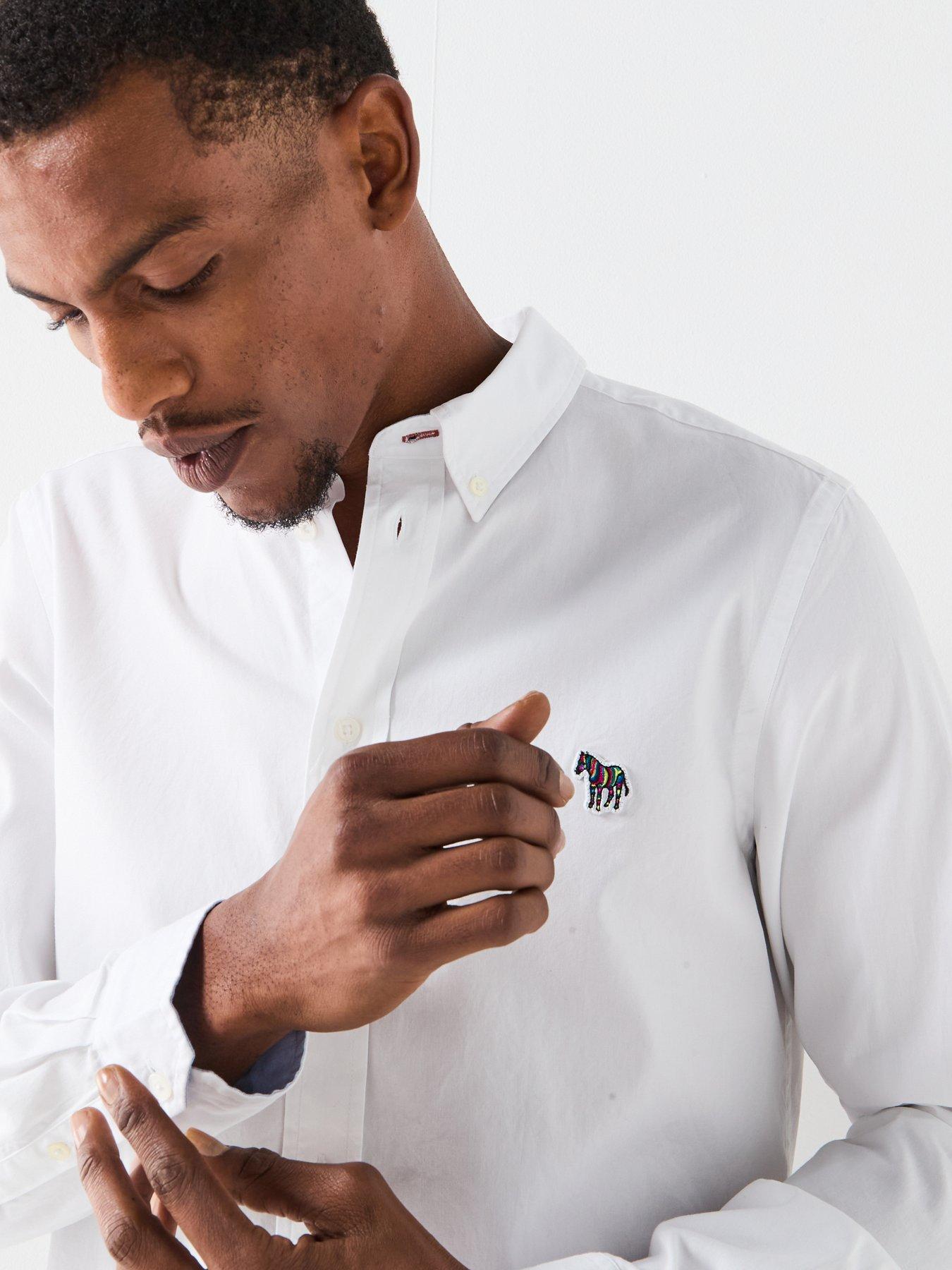 ps-paul-smith-button-down-zebra-long-sleeve-shirt-whiteoutfit