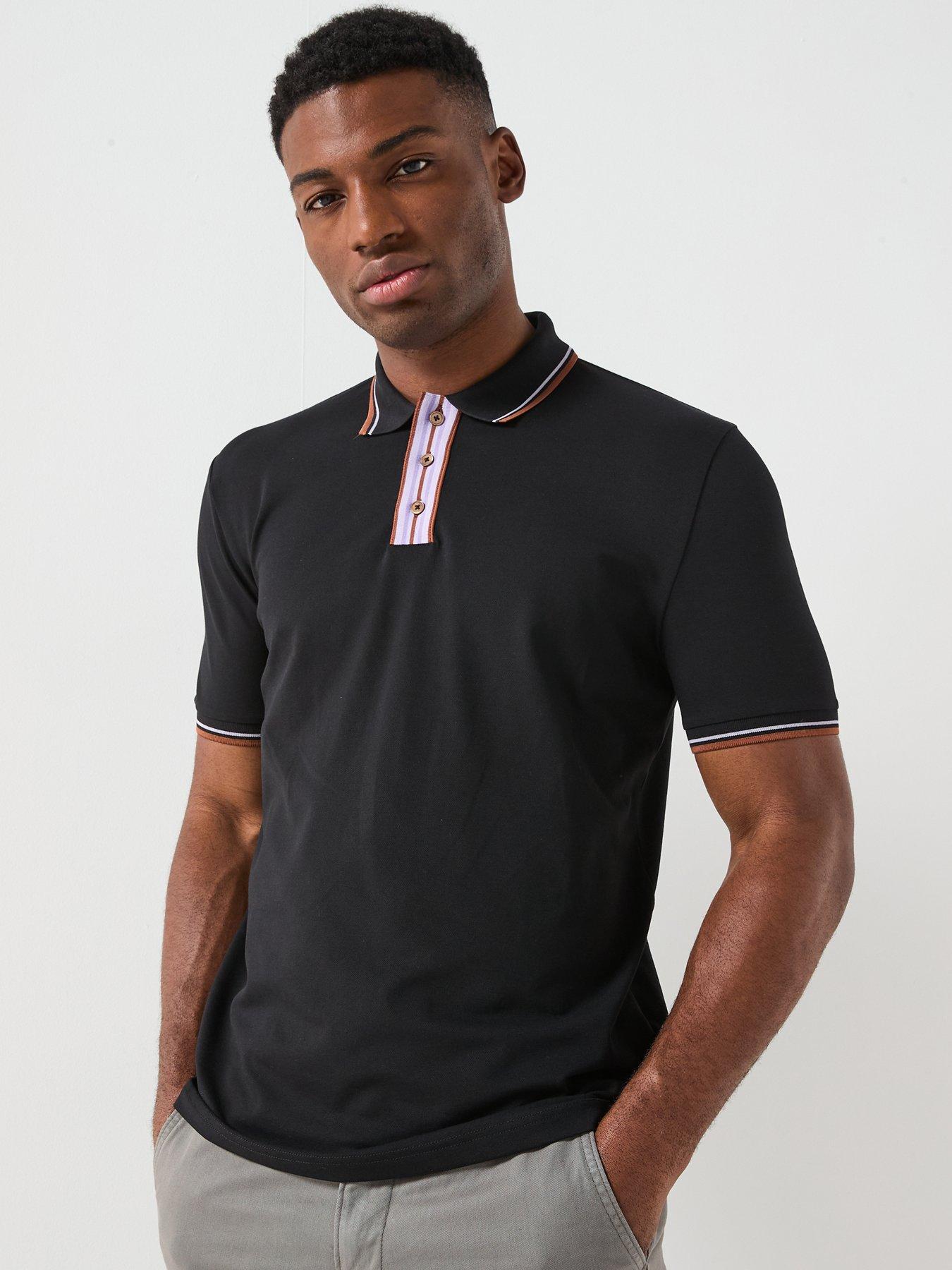 ps-paul-smith-stripe-contrast-tipped-polo-shirt-blackfront