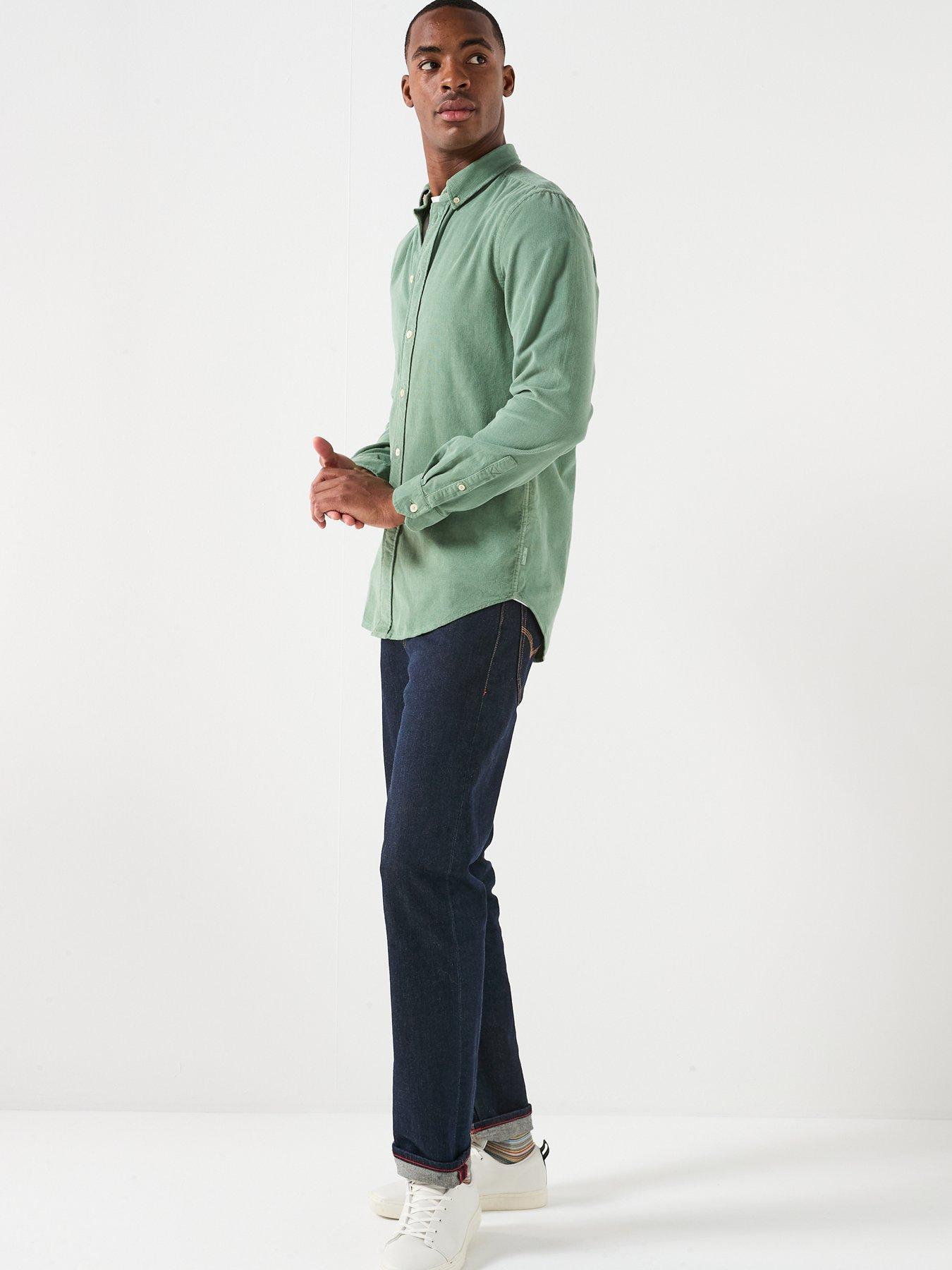 ps-paul-smith-tailored-fit-button-down-plain-shirt-greenback