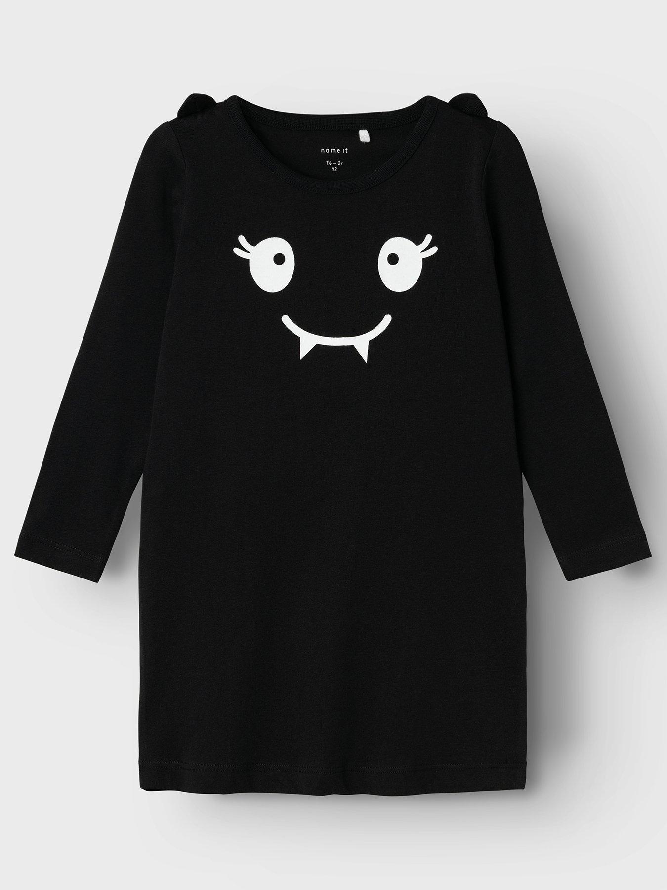 Image 2 of 4 of Name It Mini Girls Halloween Bat Dress With Wings - Black