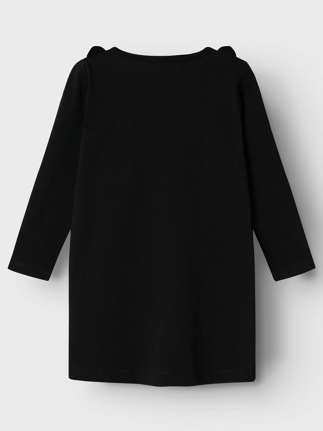 Image 3 of 4 of Name It Mini Girls Halloween Bat Dress With Wings - Black