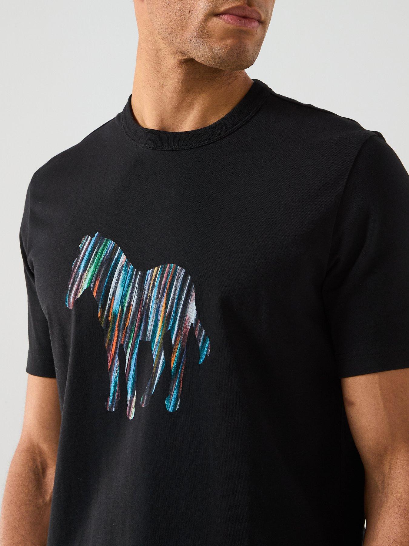Image 4 of 6 of PS PAUL SMITH Colour Stripe Zebra Graphic T-Shirt - Black