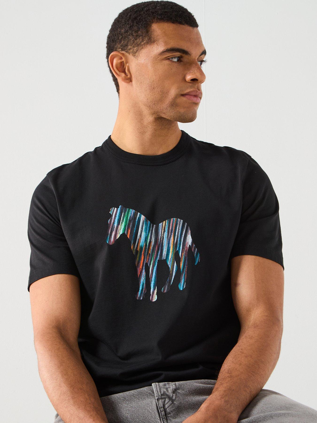 Image 5 of 6 of PS PAUL SMITH Colour Stripe Zebra Graphic T-Shirt - Black