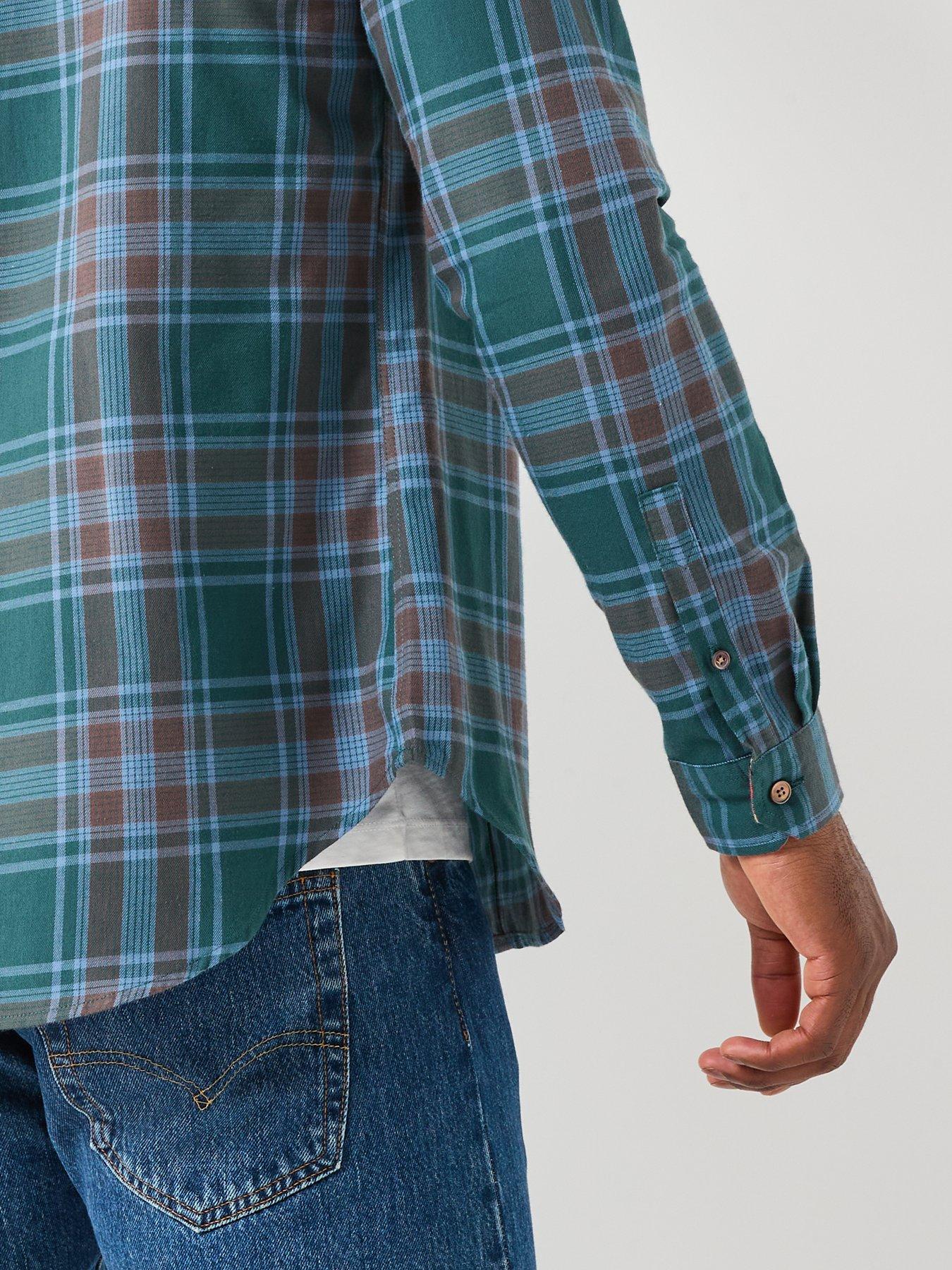 ps-paul-smith-tailored-fit-button-down-check-shirt-greendetail