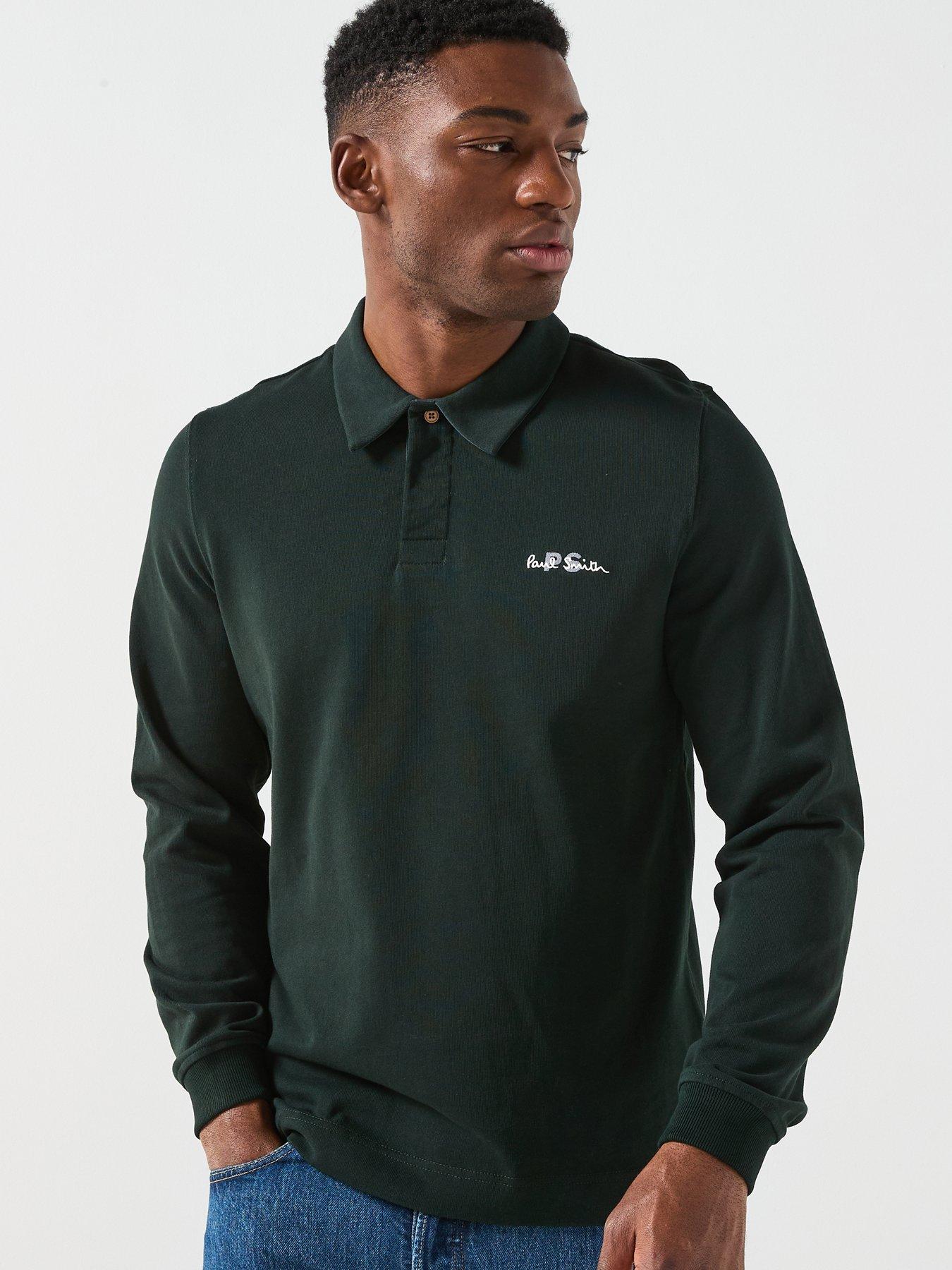 PS PAUL SMITH Embroidered Long Sleeve Polo Shirt - Green