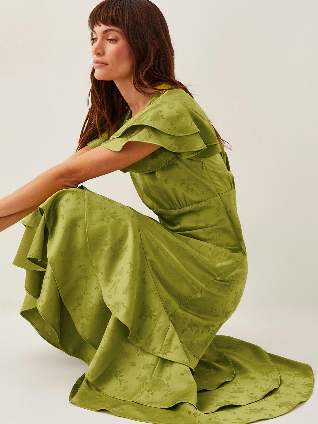 monsoon-ester-satin-ruffle-midi-dress-greenoutfit