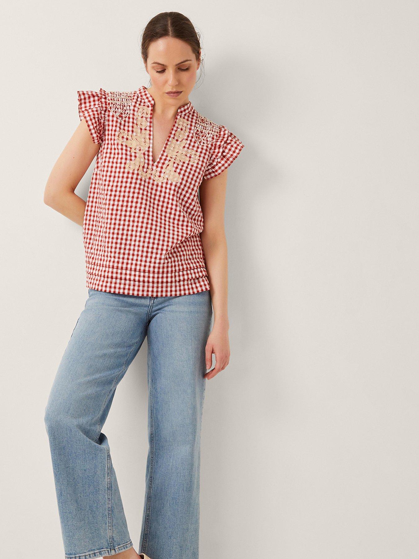 monsoon-greta-gingham-top-redfront