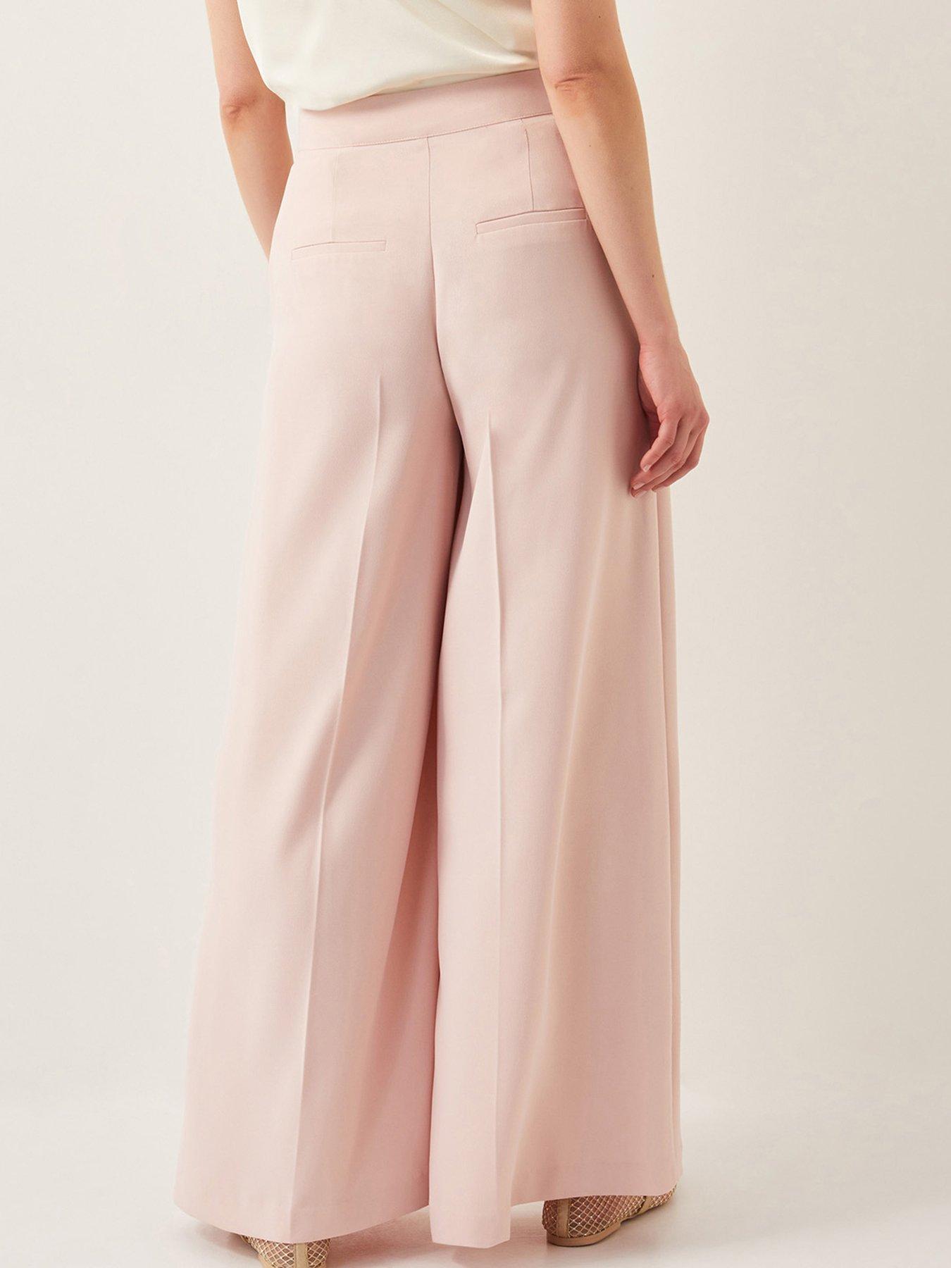 Image 2 of 6 of Monsoon Ruth Wide Leg Trousers - Pink