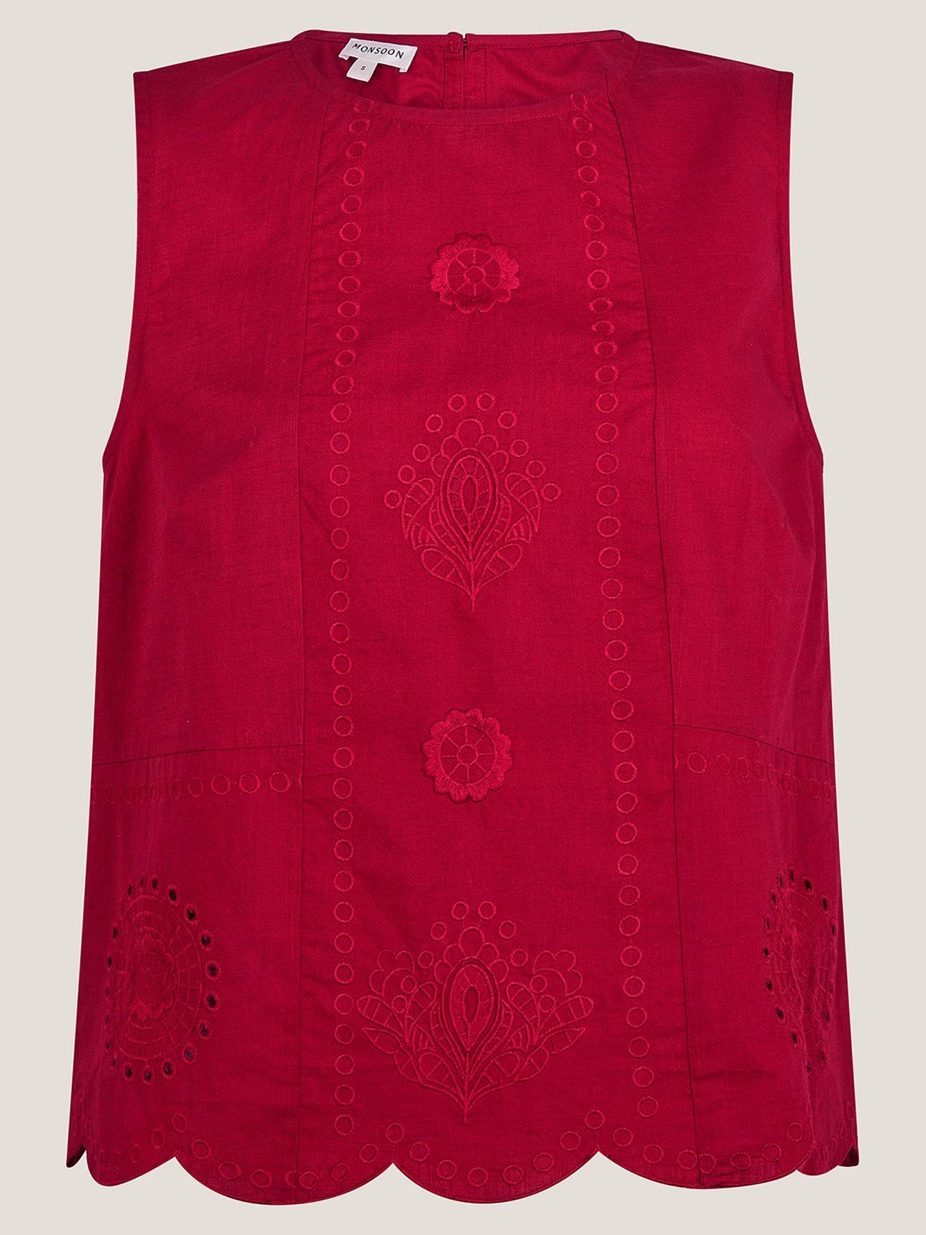 monsoon-orla-broderie-tank-redback