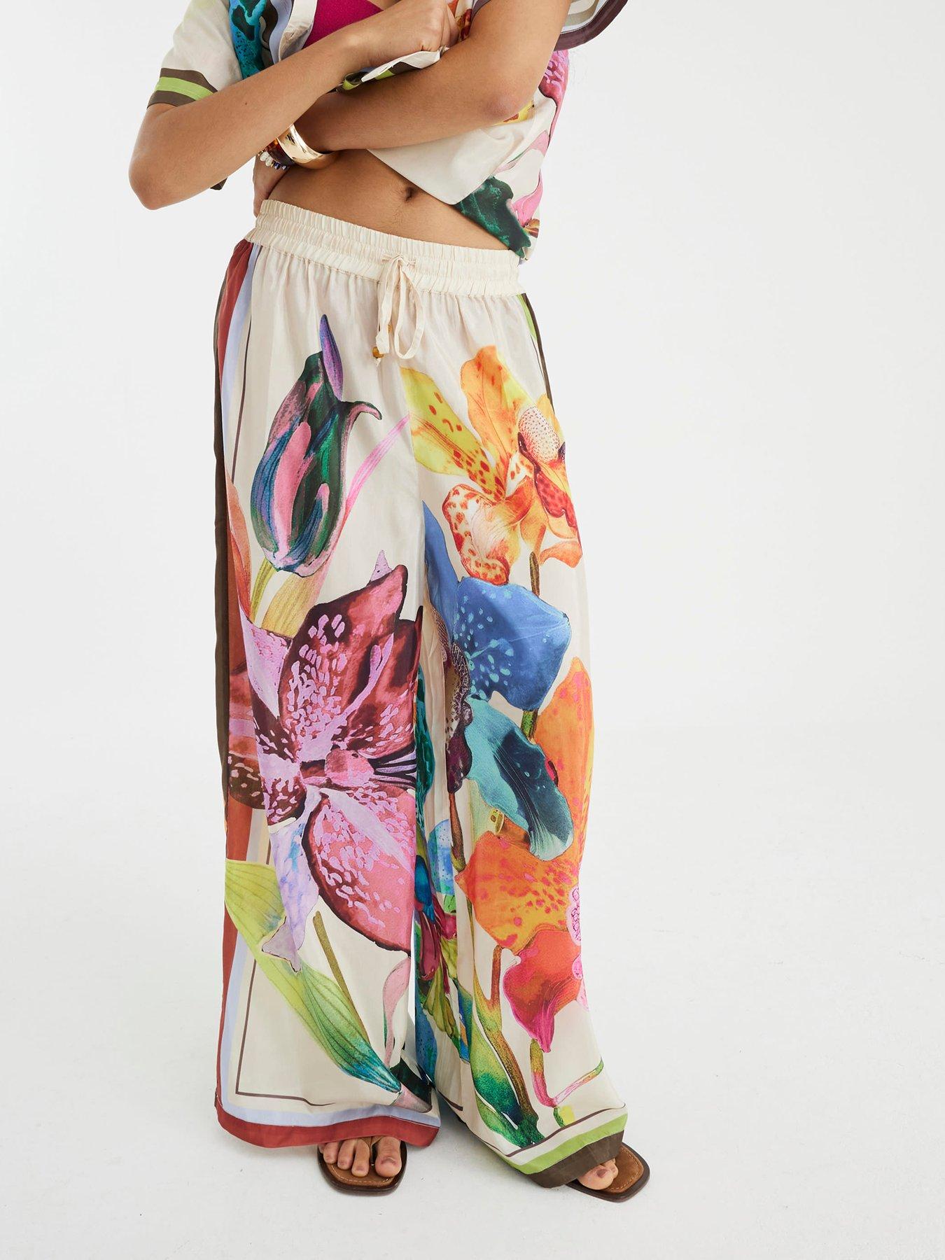 River Island Tropical Print Trousers - Multi