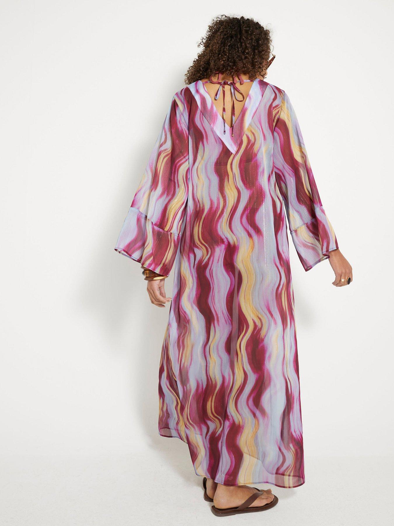 river-island-printed-maxi-tunic-dress-brownstillFront