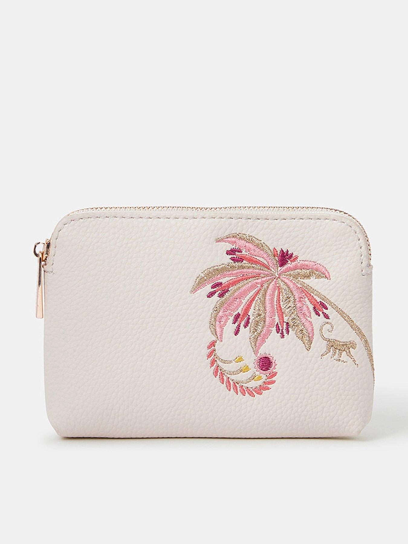 Image of Accessorize Embroidered Jaipur Coinpurse - Cream