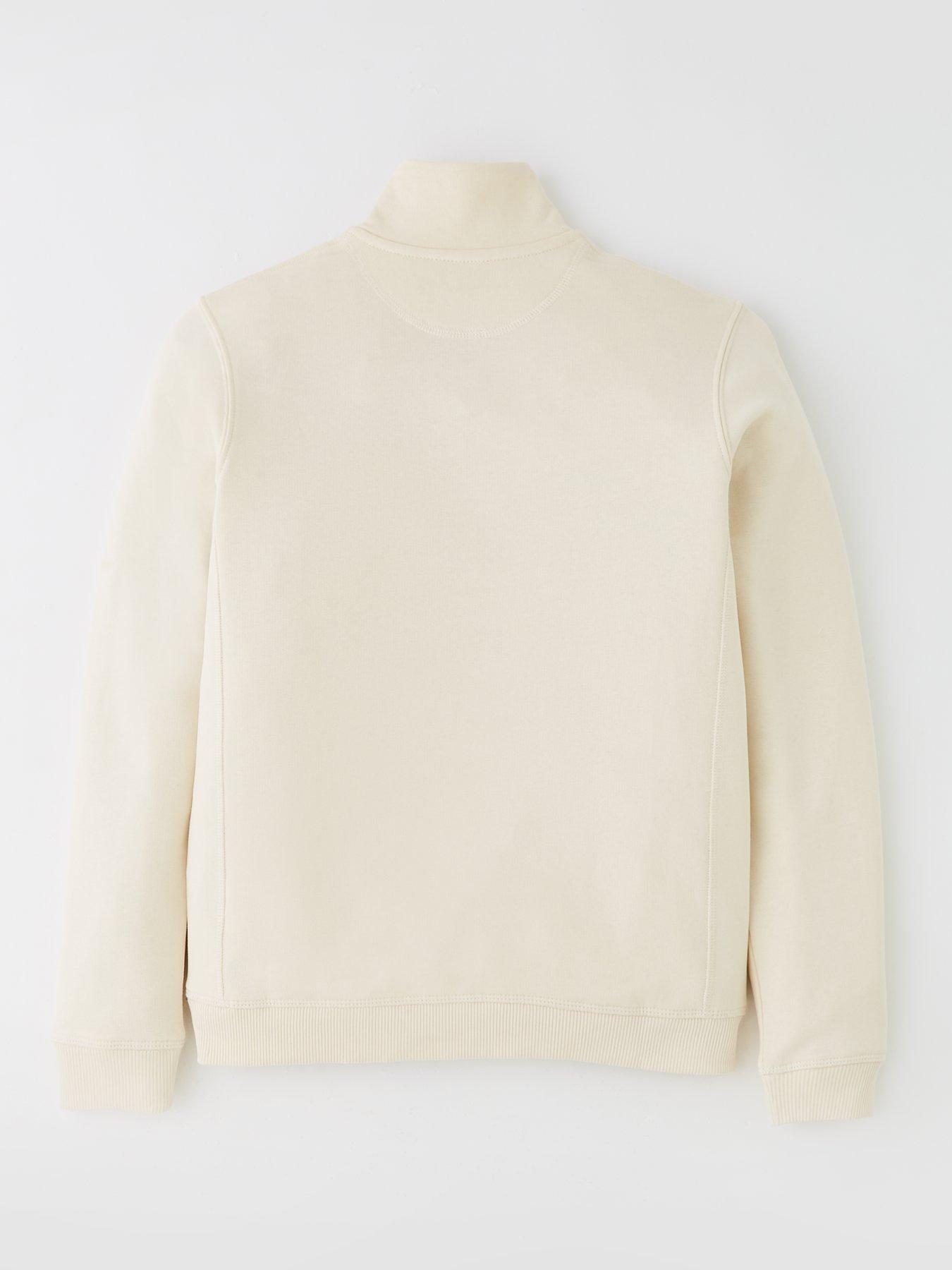 Image 3 of 7 of Jack & Jones Junior Boys Embroidered Half Zip Sweatshirt - Light Cream