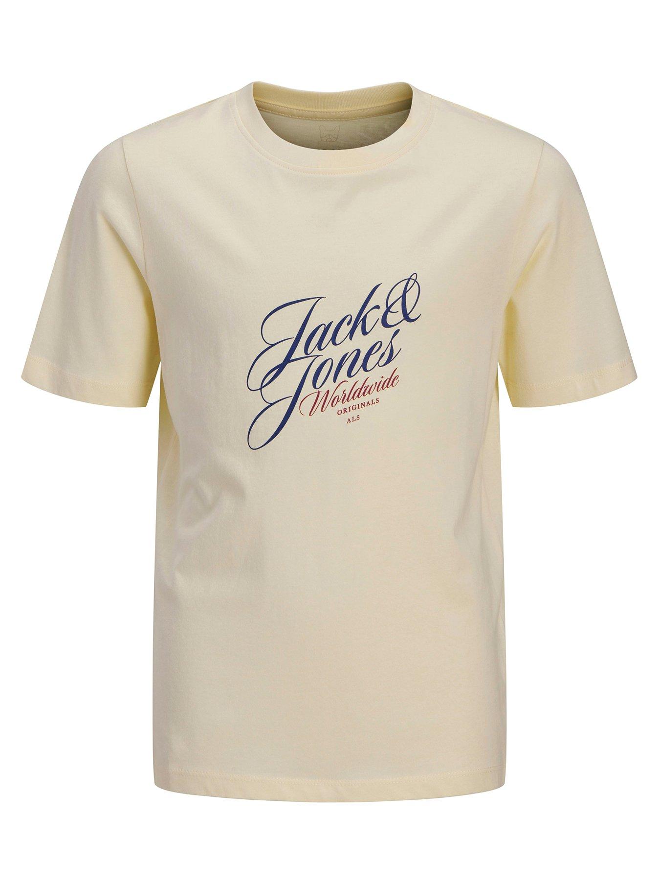 Jack & Jones Junior Boys Short Sleeve T-Shirt - Light Cream