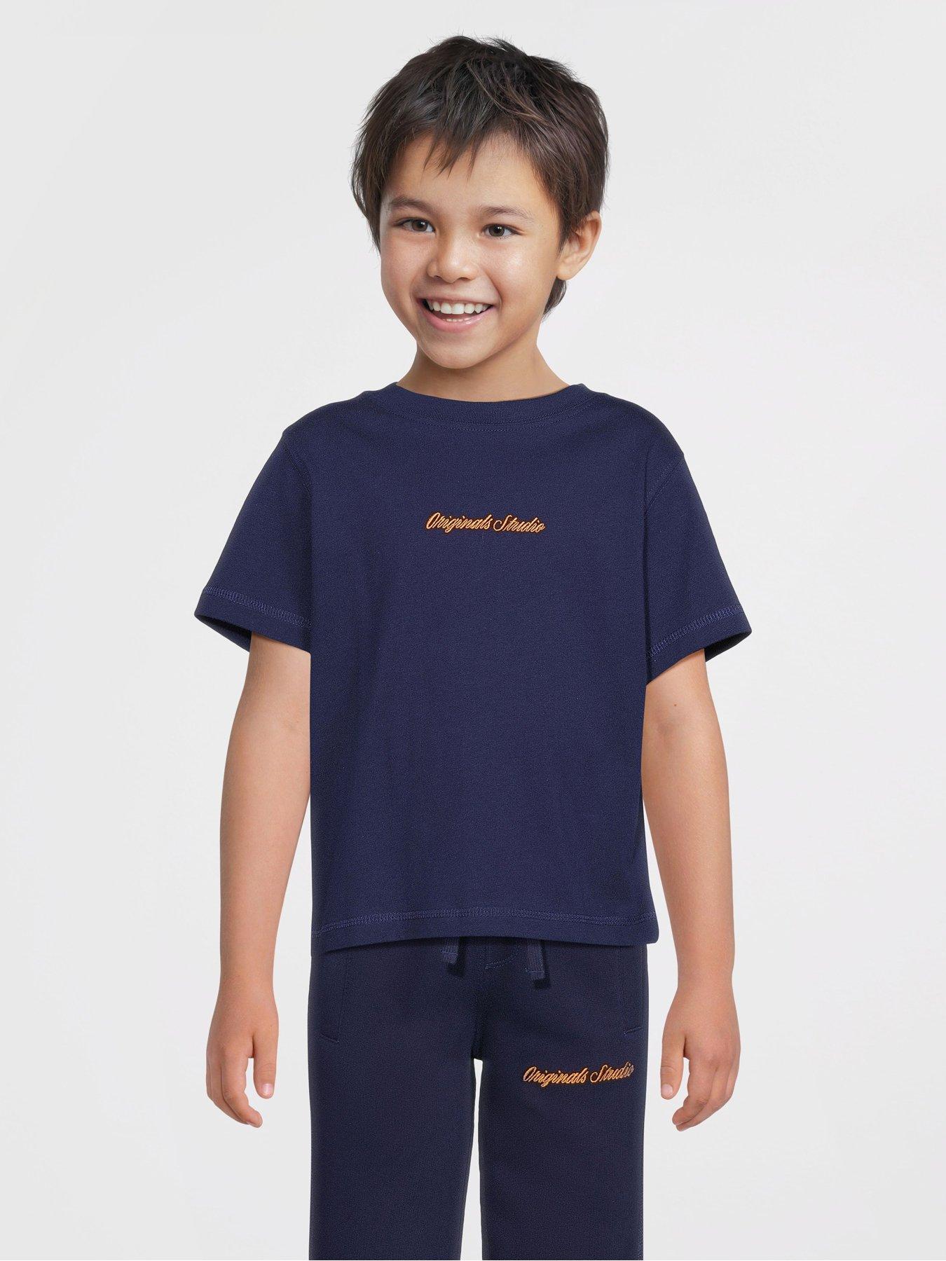 Jack & Jones Mini Younger Boys Embroidered Short Sleeve T-shirt - Blue