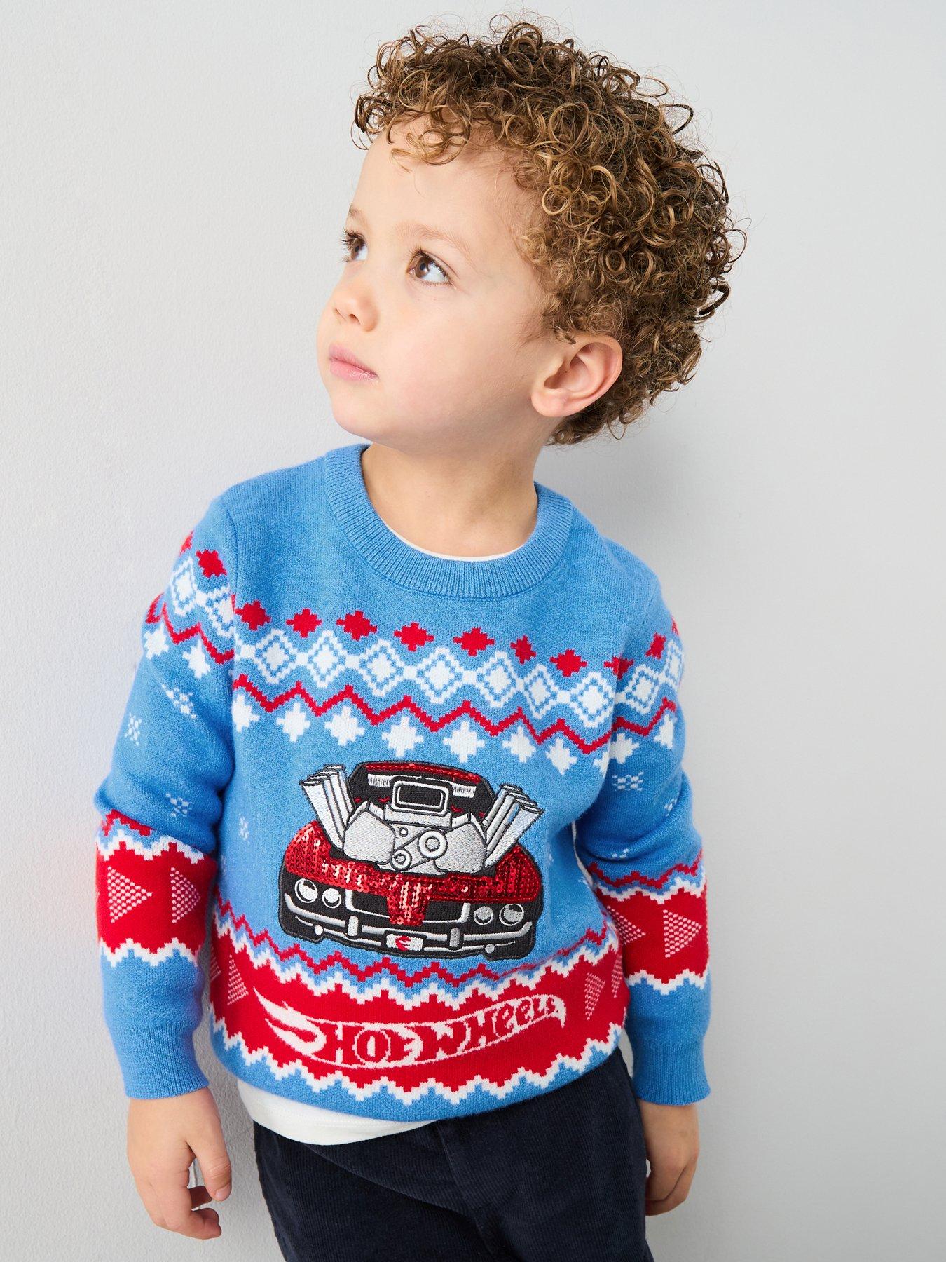 Hot Wheels Festive Knitted Jumper - Blue