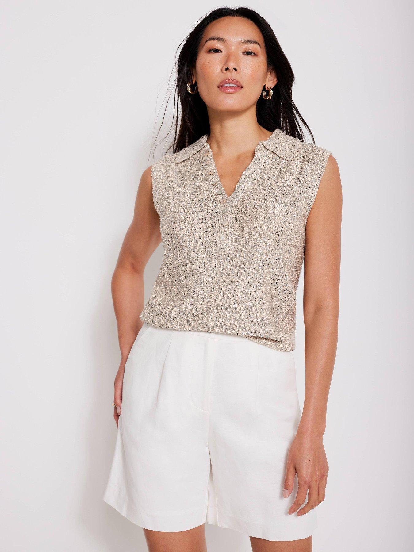 mint-velvet-neutral-sequin-polo-top-creamstillFront