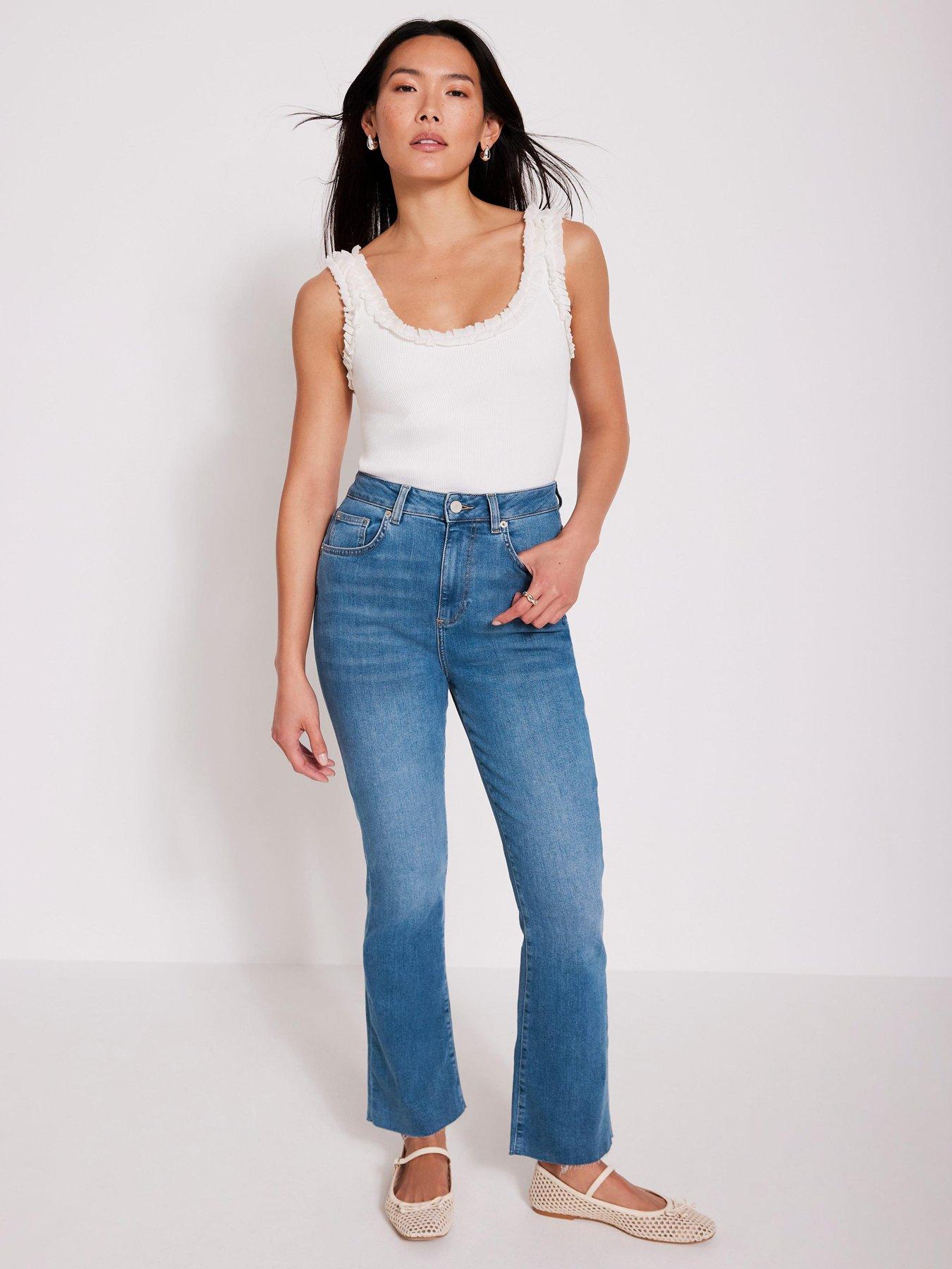 Image of Mint Velvet Mid Indigo Kick Flare Jeans - Blue