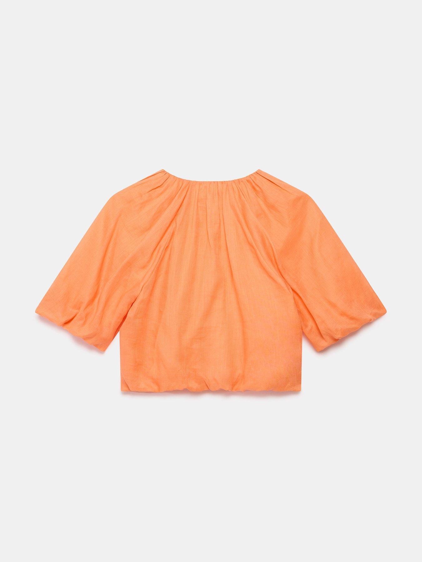 Image 6 of 6 of Mint Velvet Puff Sleeve Top - Orange