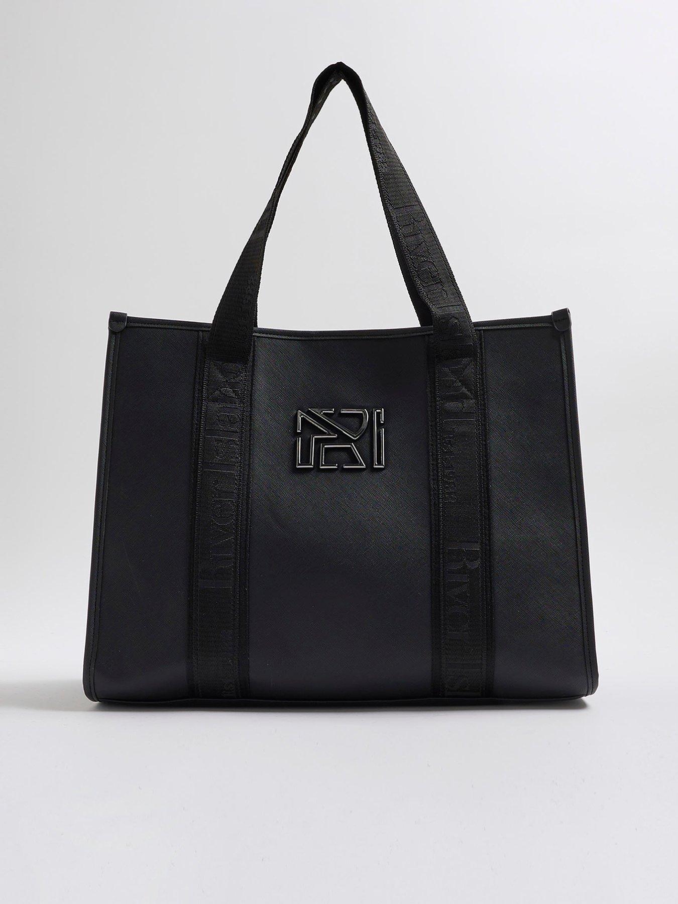river-island-webbing-handle-ri-shopper-blackstillFront