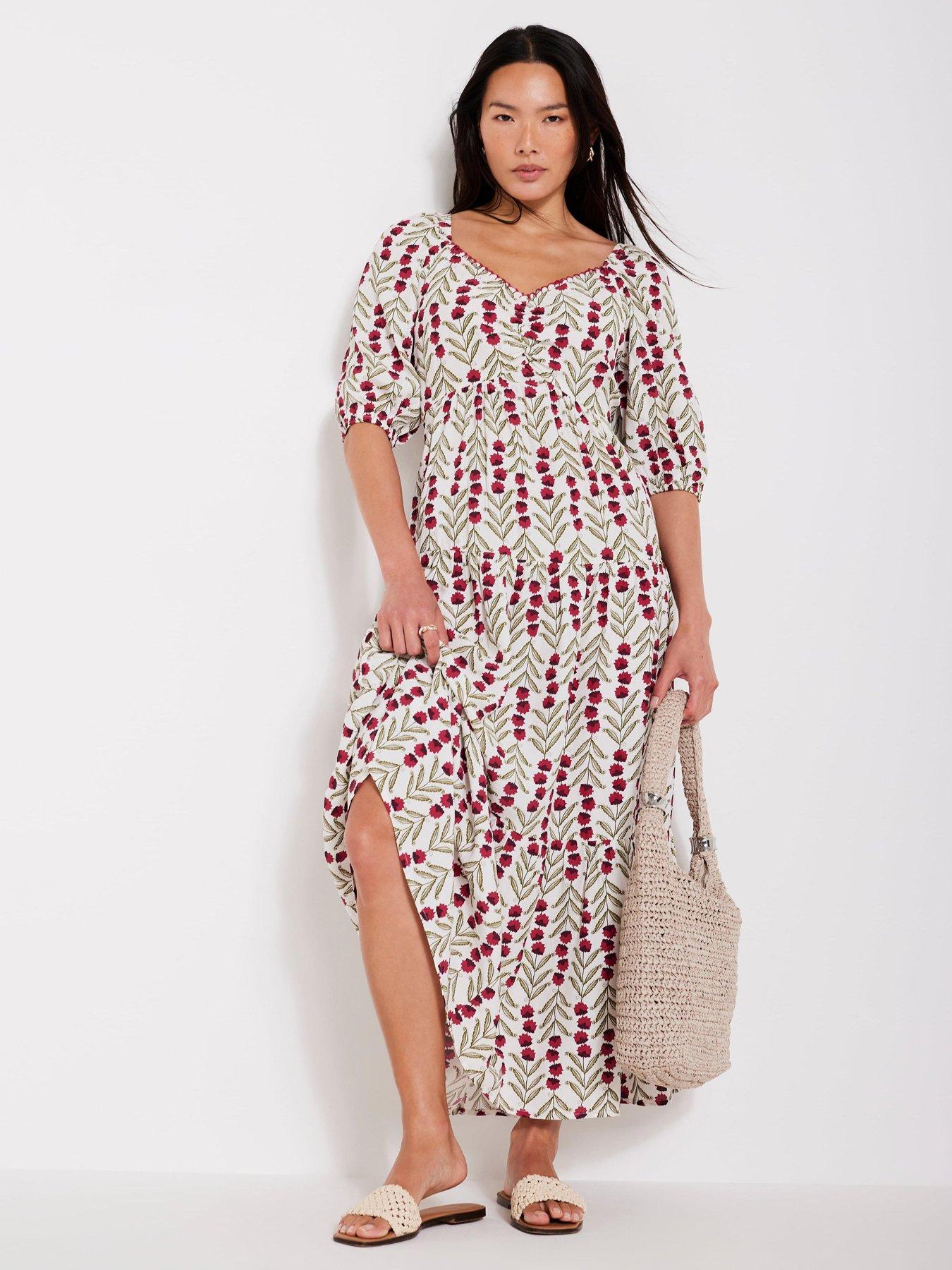Mint Velvet Floral Print Boho Maxi Dress - Cream