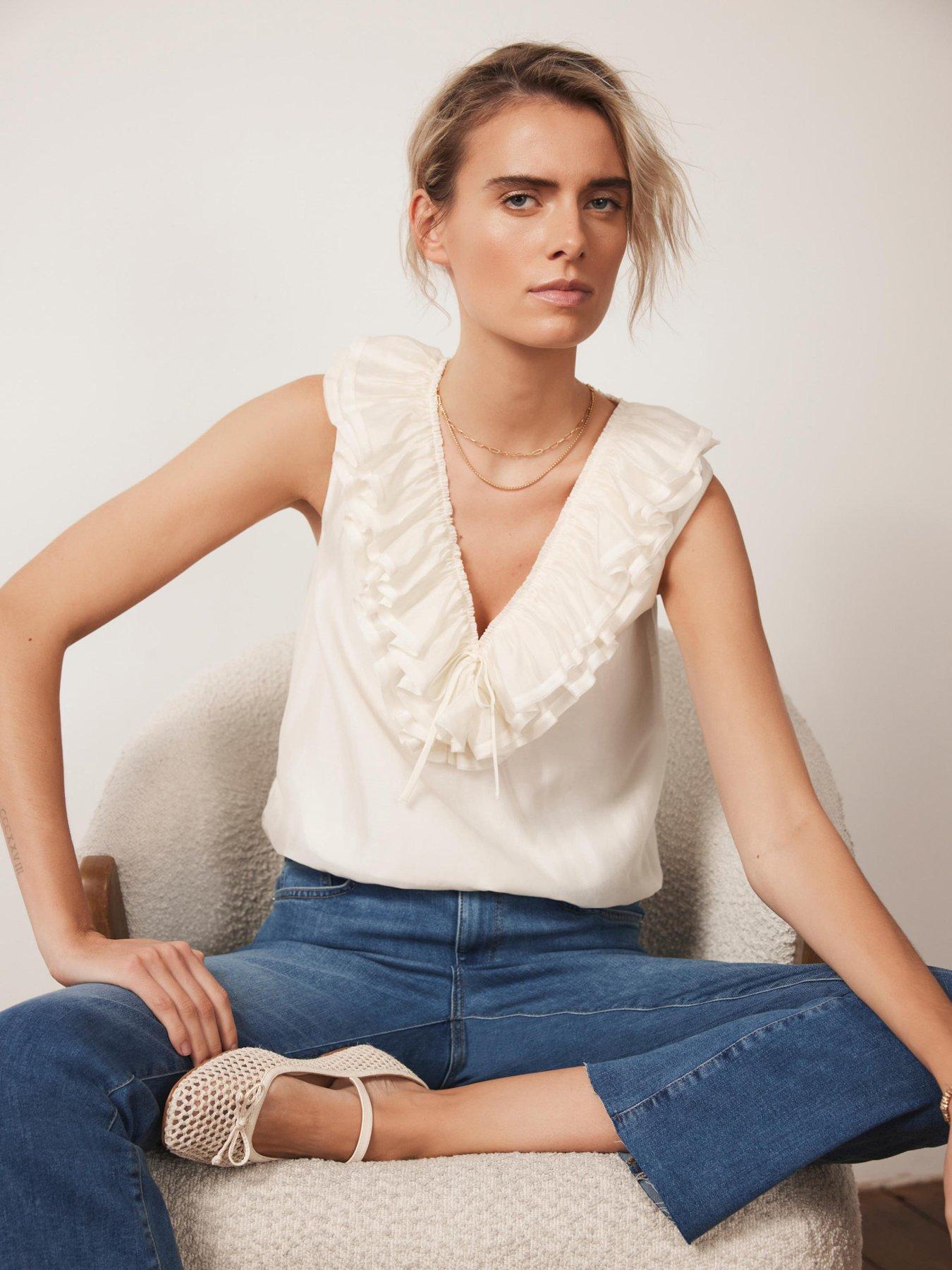mint-velvet-cream-ruffle-front-top-whitefront