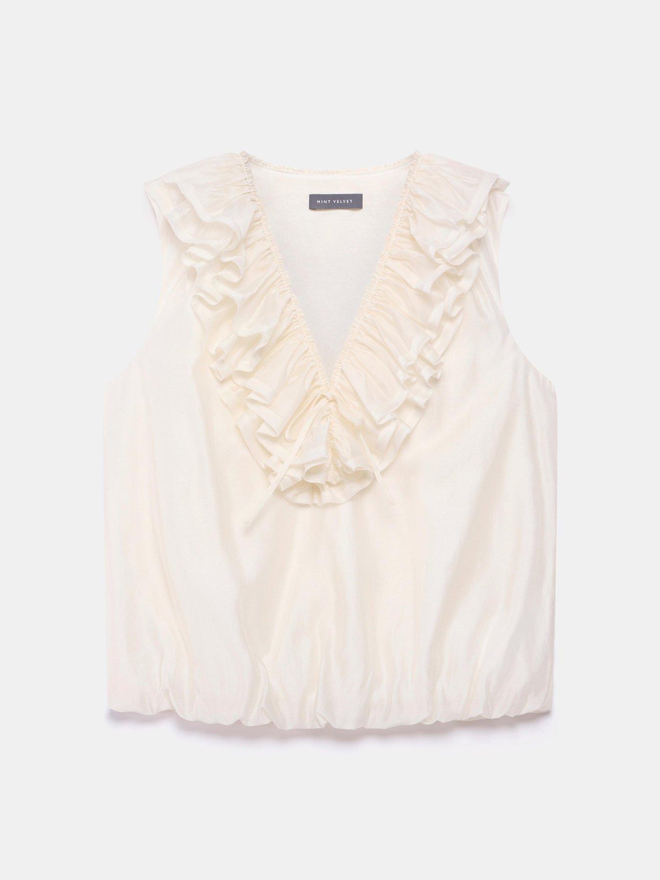 mint-velvet-cream-ruffle-front-top-whitedetail