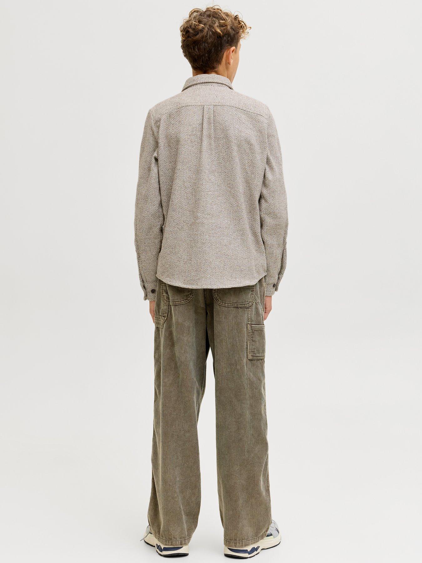 Image 2 of 6 of Jack & Jones Junior Boys Melange Long Sleeve Overshirt - Beige