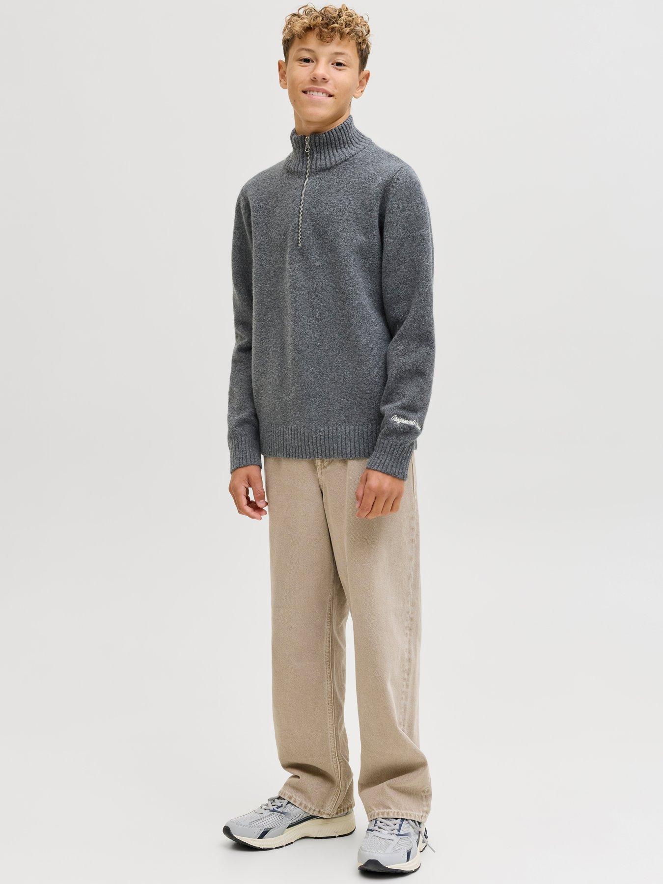 jack-jones-junior-boys-half-zip-knitted-jumper-greyback
