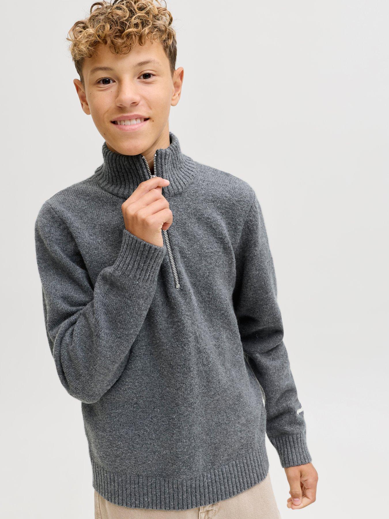 jack-jones-junior-boys-half-zip-knitted-jumper-greydetail