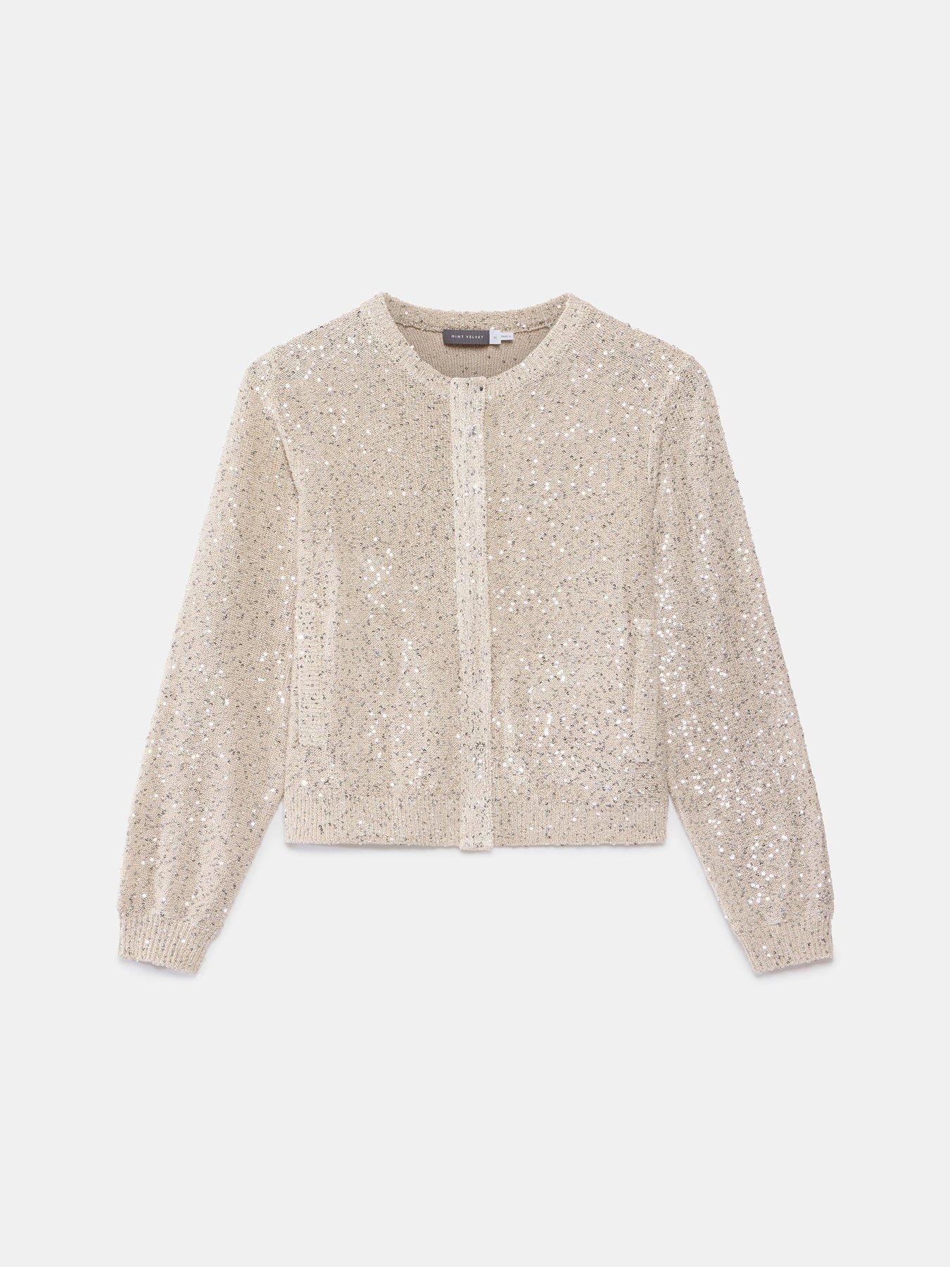 mint-velvet-neutral-sequin-knit-jacket-creamdetail