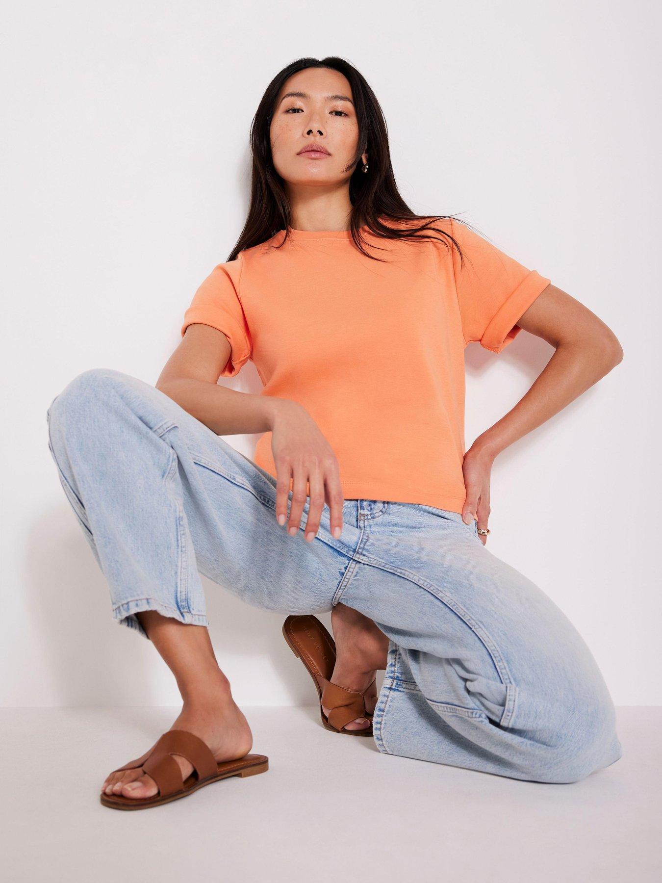 Image 1 of 5 of Mint Velvet Ultimate Cotton T-Shirt - Orange