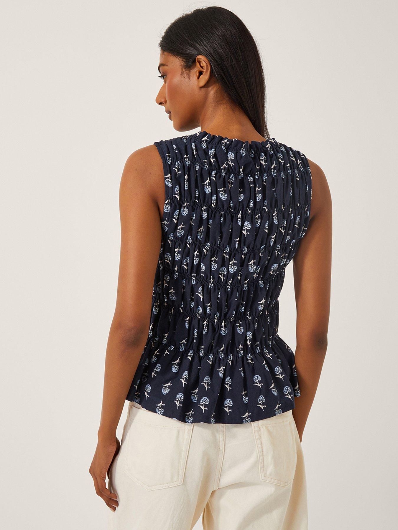 monsoon-deniz-geo-shirred-sleeveless-top-navystillFront