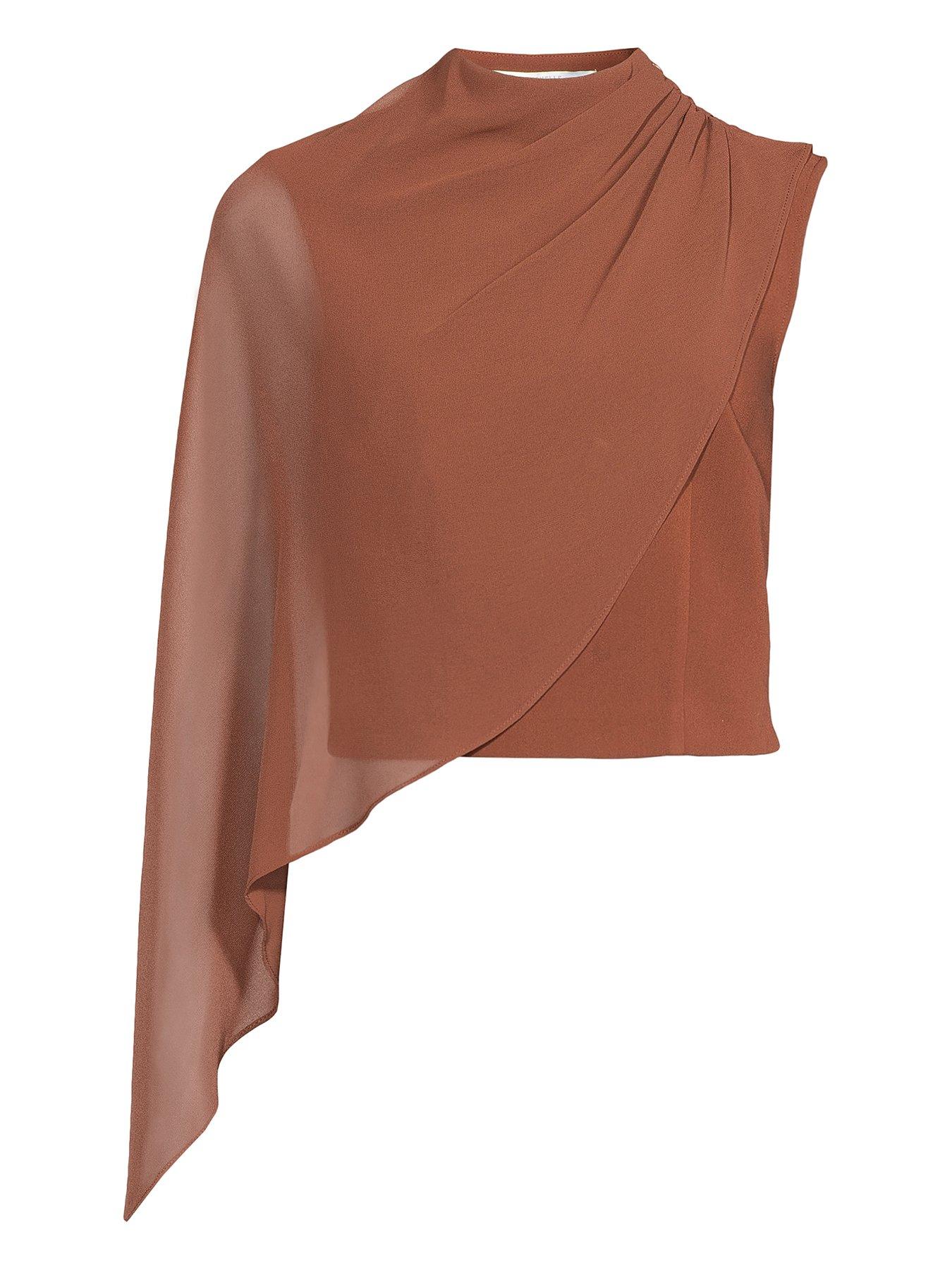 michelle-keegan-one-shoulder-cape-top-browndetail