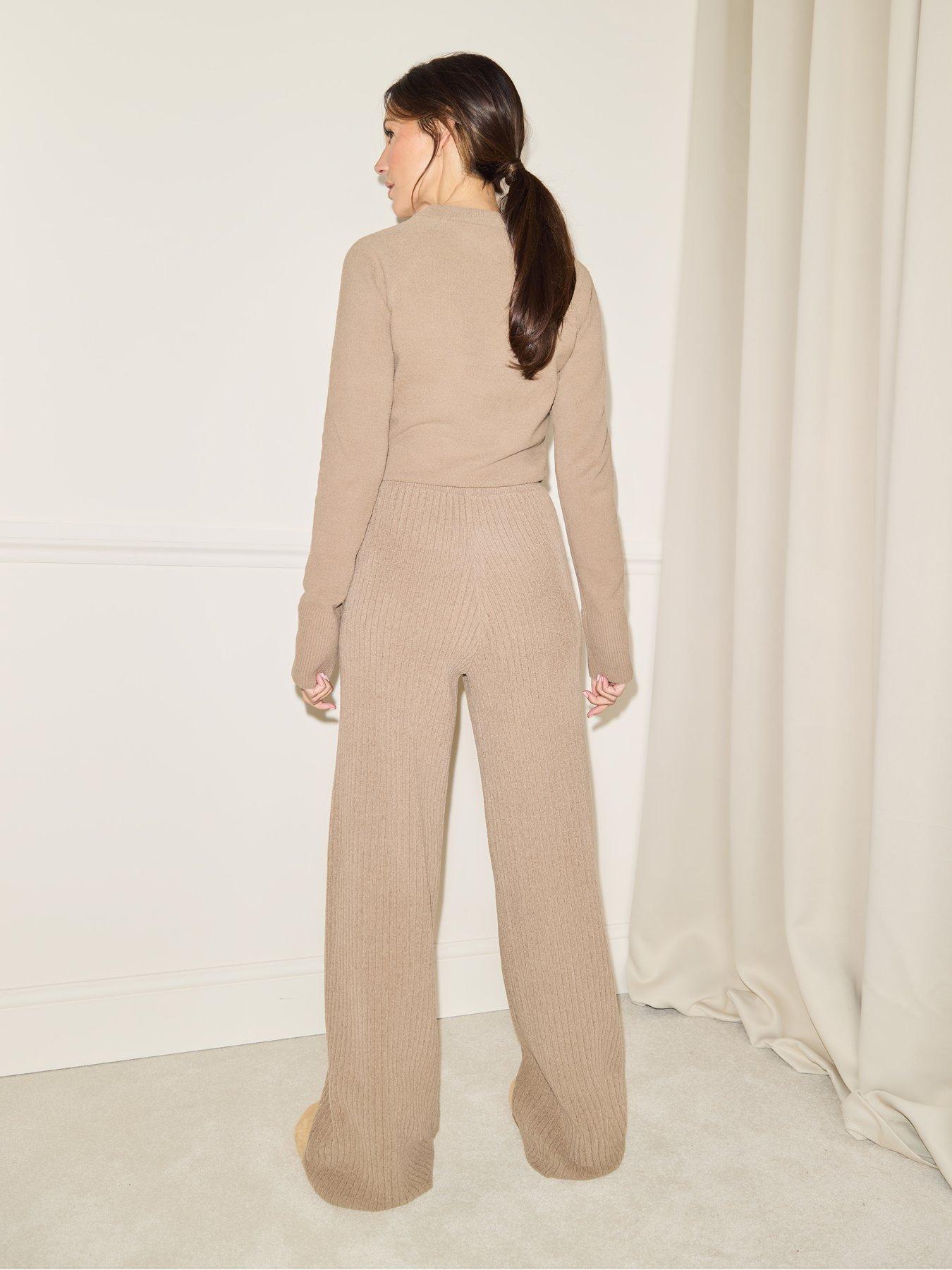 michelle-keegan-soft-touch-wide-leg-trousers-brownstillFront