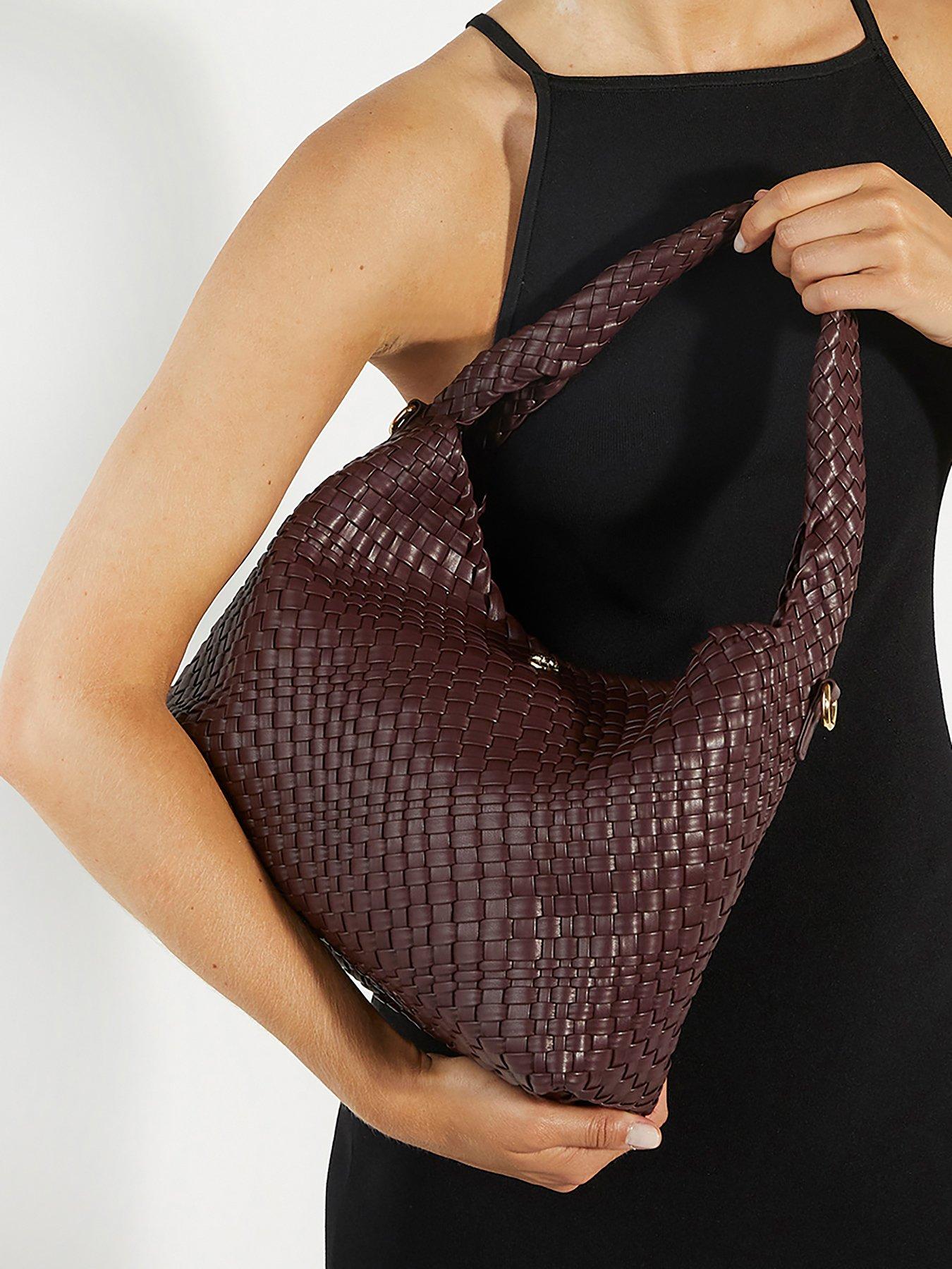 Dune London Deliberate Woven Shoulder Bag - Burgundy