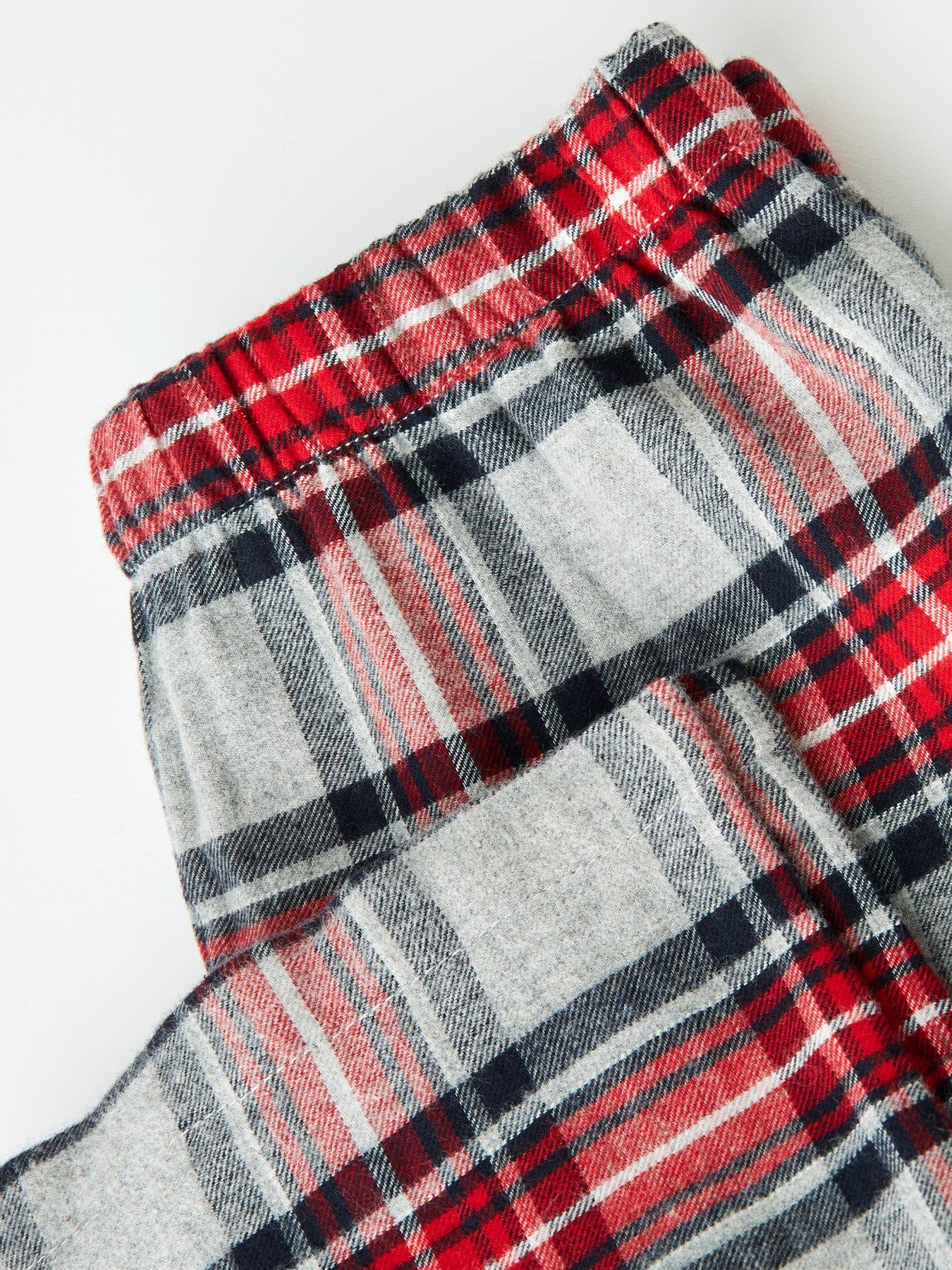 Image 3 of 4 of The Very Collection Boys Check Woven Bottoms And Short Sleeve T-Shirt Set - Red
