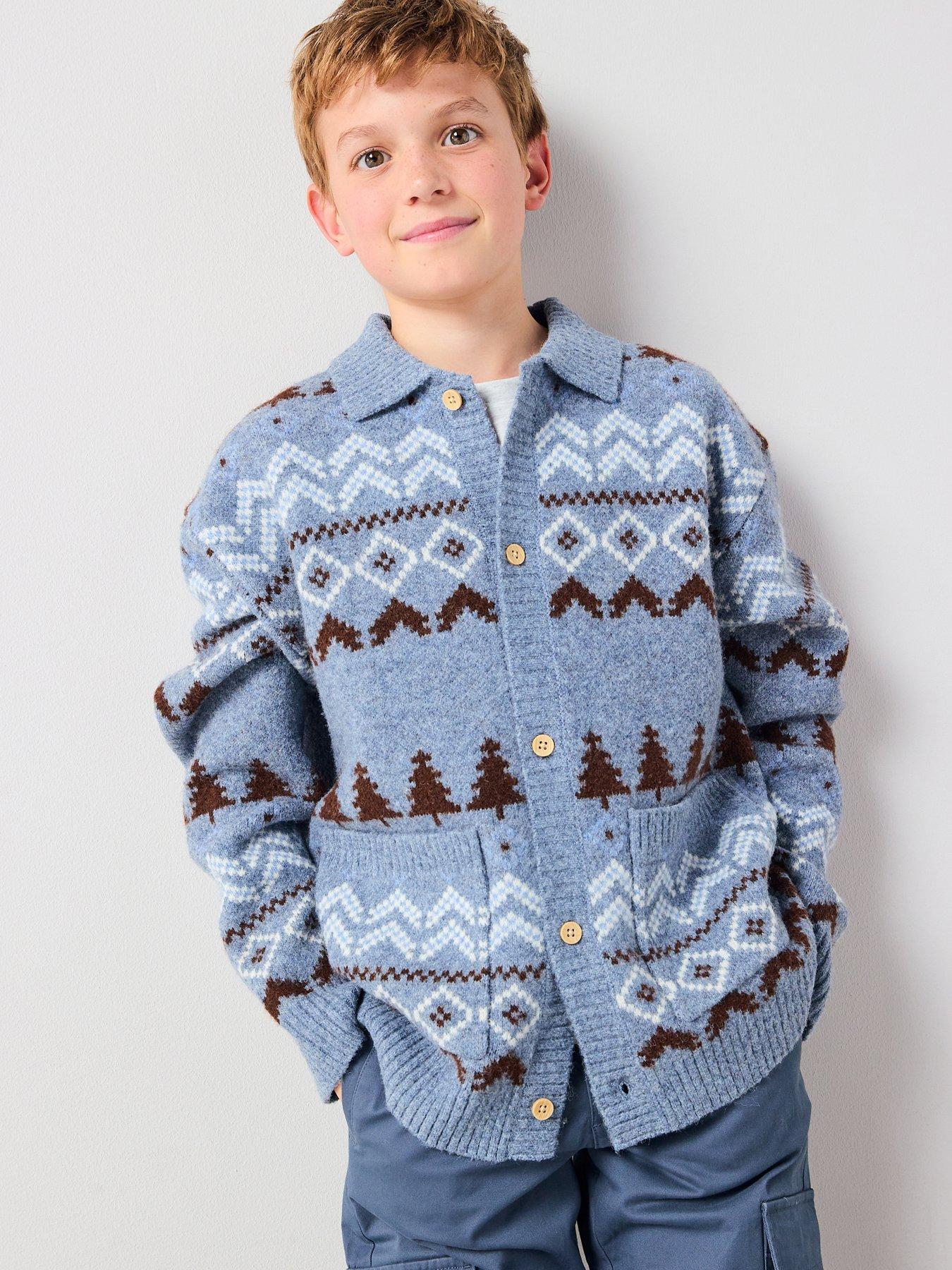 the-very-collection-boys-fairisle-button-up-cardigan-bluefront